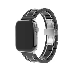 Flash Sale! Apple Watch Ceramic/Steel Strap (Black/Silver)  Ends Soon!