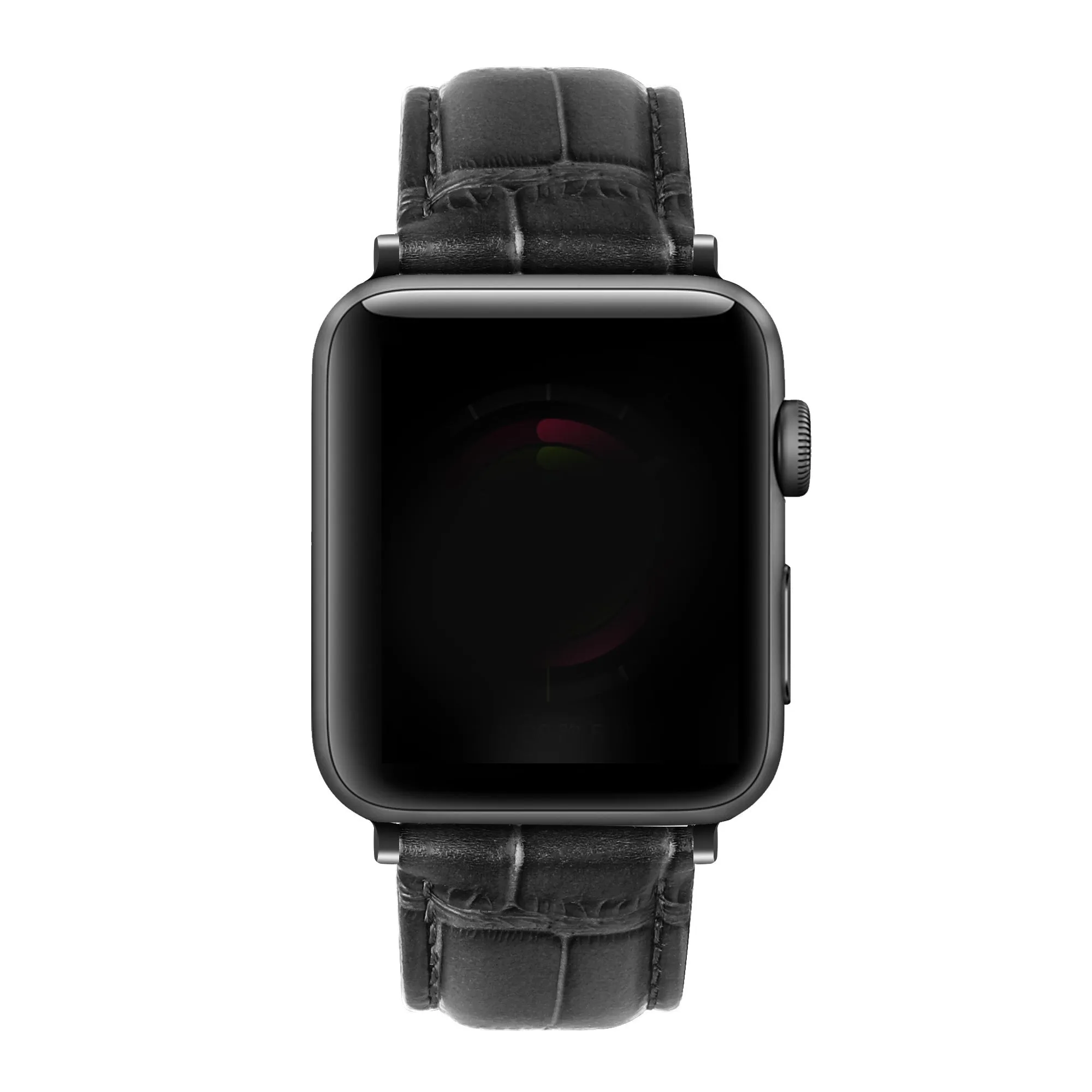 Flash Sale Apple Watch Leather Strap Crocodile Grain (Black)  Ends Soon!