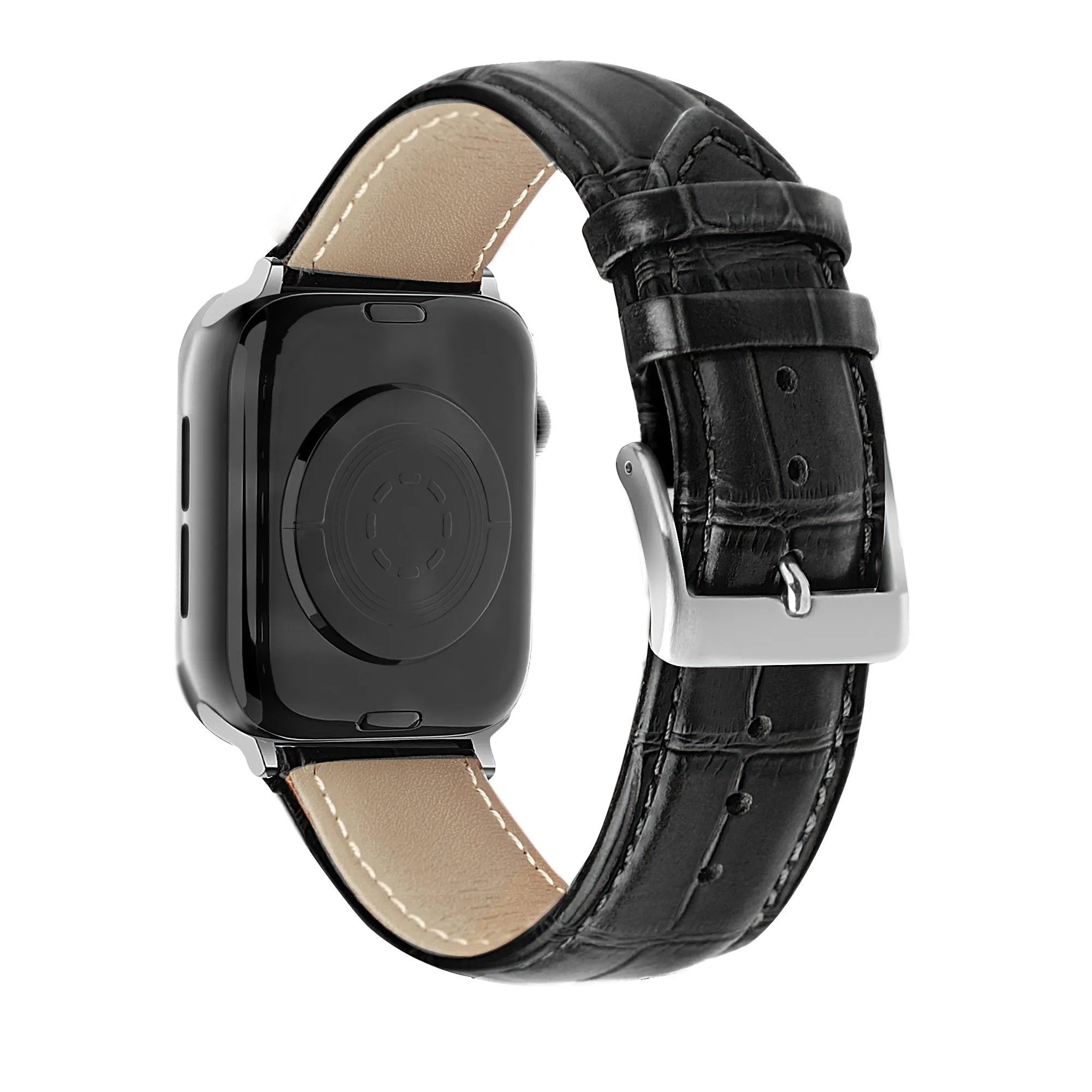 Flash Sale Apple Watch Leather Strap Crocodile Grain (Black)  Ends Soon!