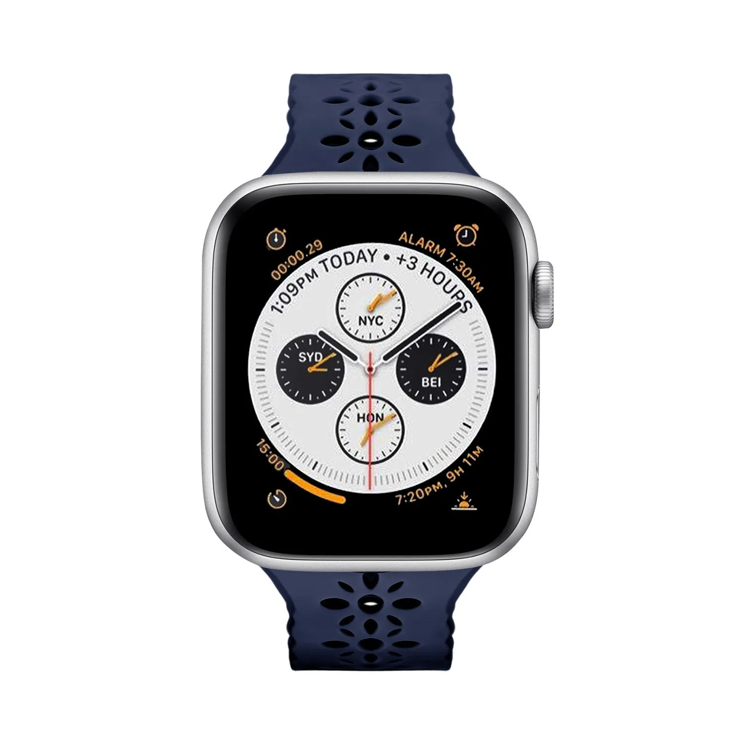 Flash Sale! Apple Watch Patterned Silicone Strap (Dark Blue)  Dont Miss Out!