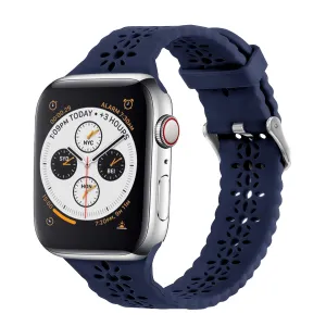 Flash Sale! Apple Watch Patterned Silicone Strap (Dark Blue)  Dont Miss Out!