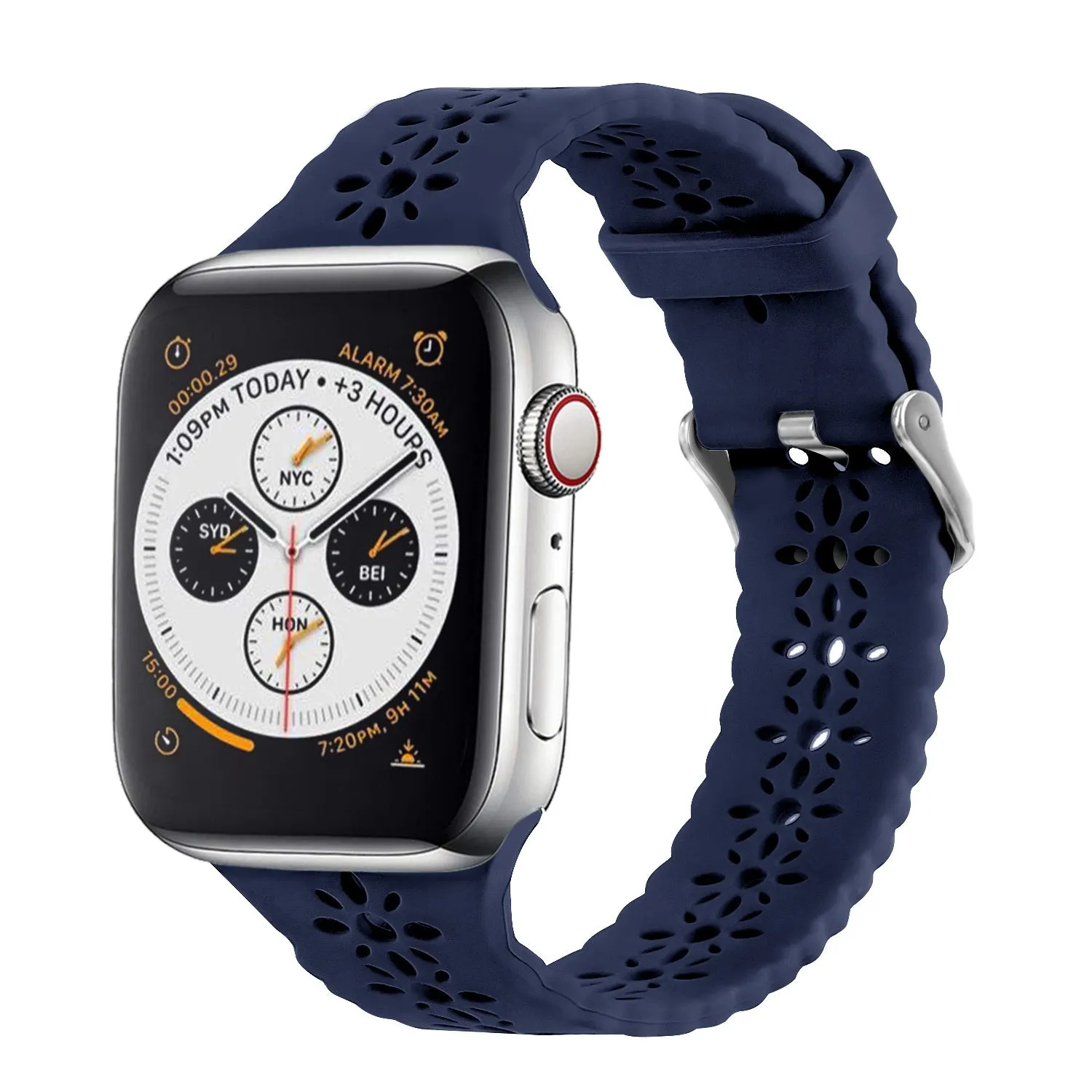 Flash Sale! Apple Watch Patterned Silicone Strap (Dark Blue)  Dont Miss Out!