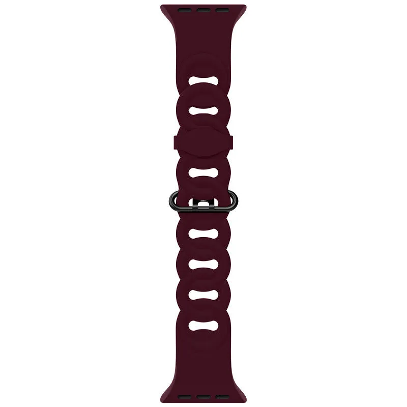 Flash Sale! Apple Watch Silicone Chain Strap (Wine Red)  Stylish & Comfortable