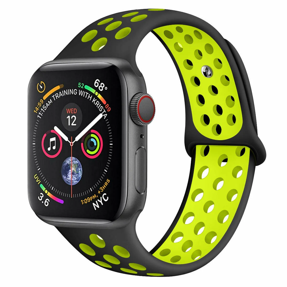 Flash Sale Apple Watch Sport Strap (Black/Yellow)  Almost Gone!