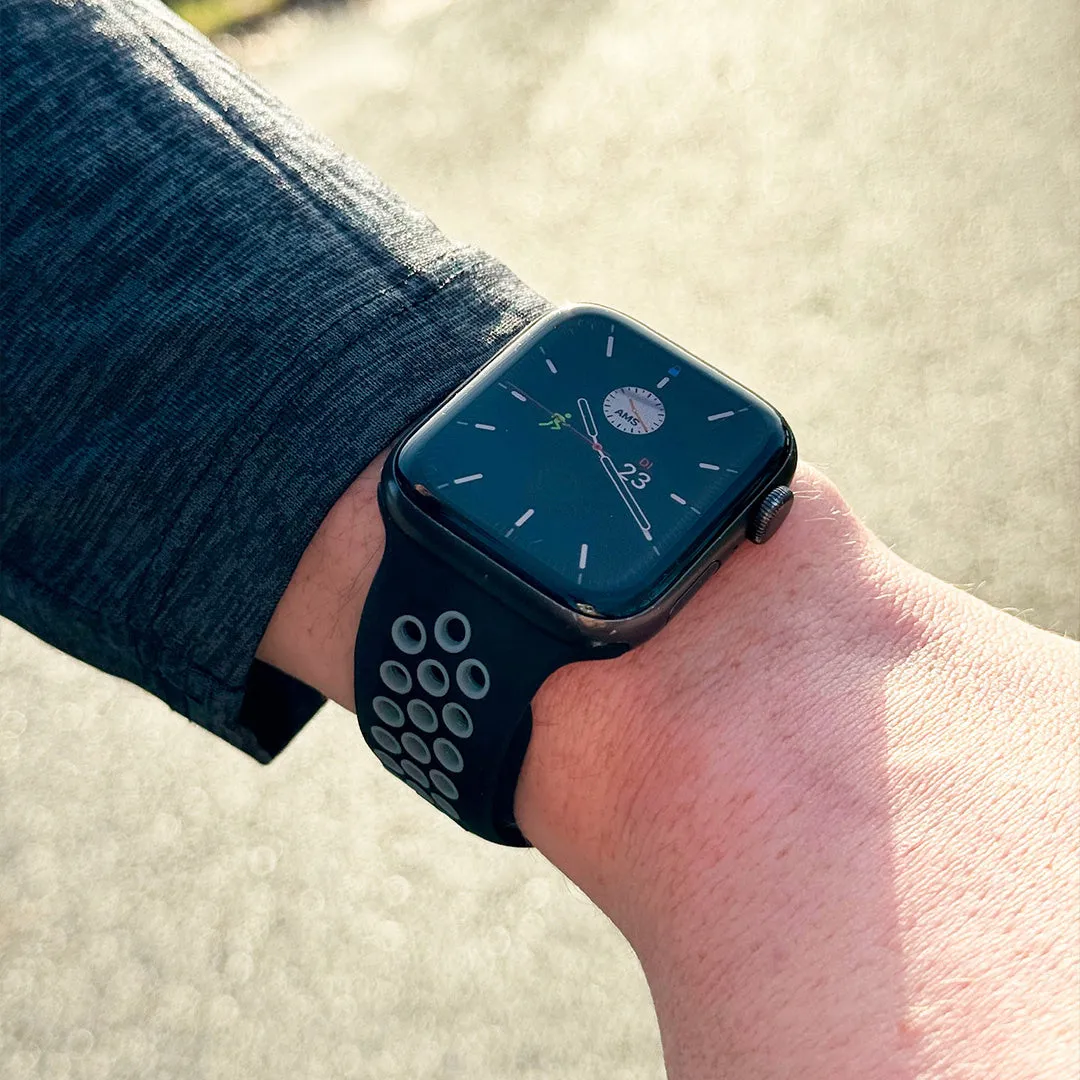 Flash Sale Apple Watch Sport Strap Classic (Black/Grey)  Today Only!