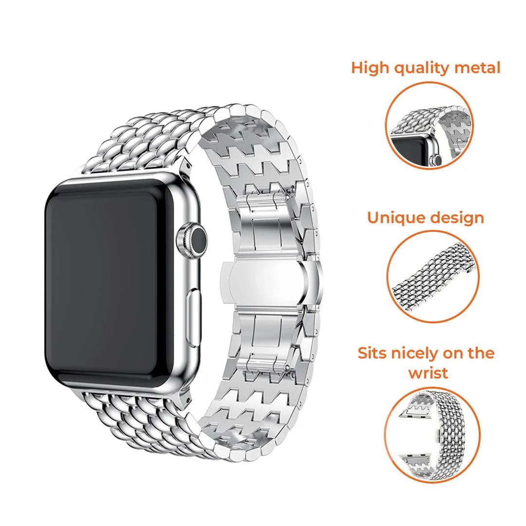 Flash Sale! Apple Watch Steel Strap Dragon (Silver)  Limited Availability!