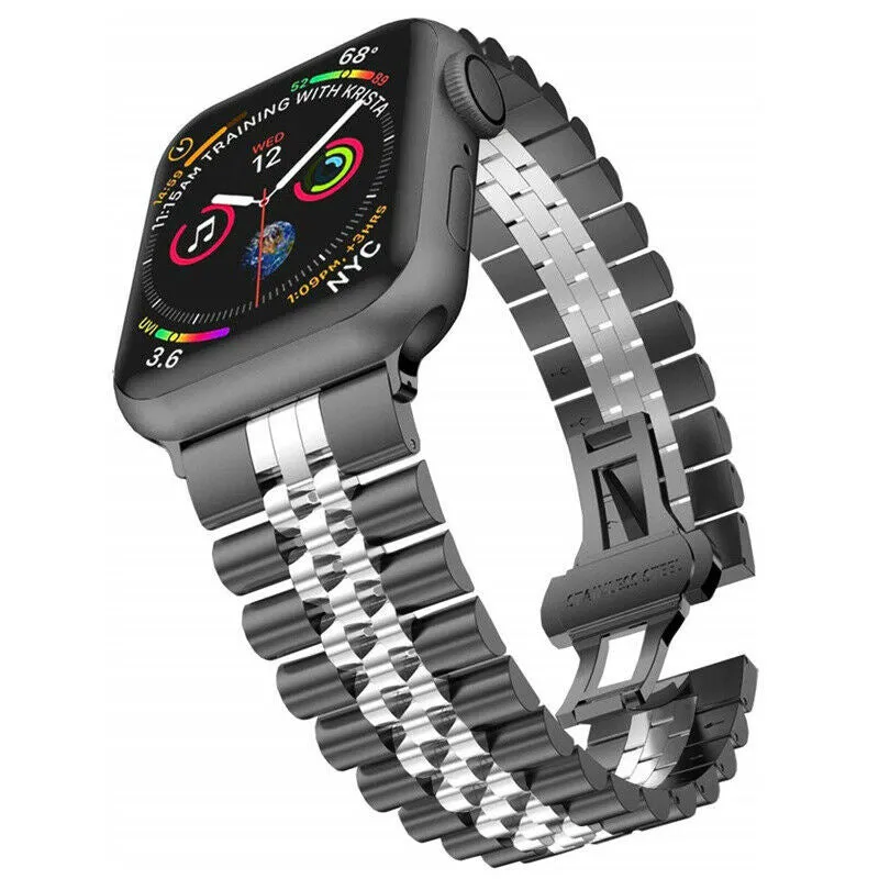 Flash Sale! Apple Watch Steel Strap Jubilee (Black/Silver)  Stylish & Comfortable