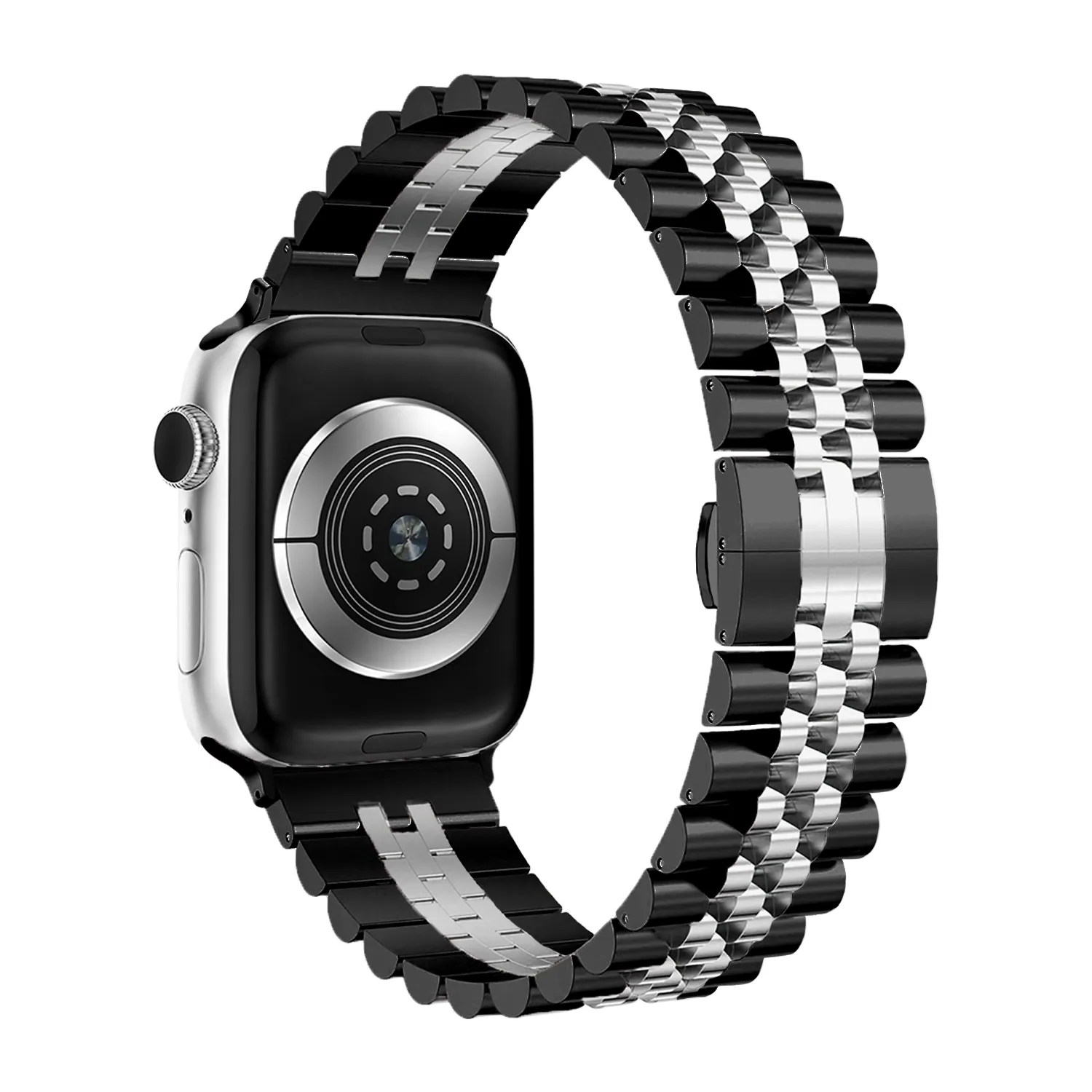 Flash Sale! Apple Watch Steel Strap Jubilee (Black/Silver)  Stylish & Comfortable