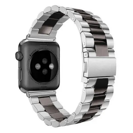 Flash Sale Apple Watch Steel Strap (Silver/Black)  Limited Availability!