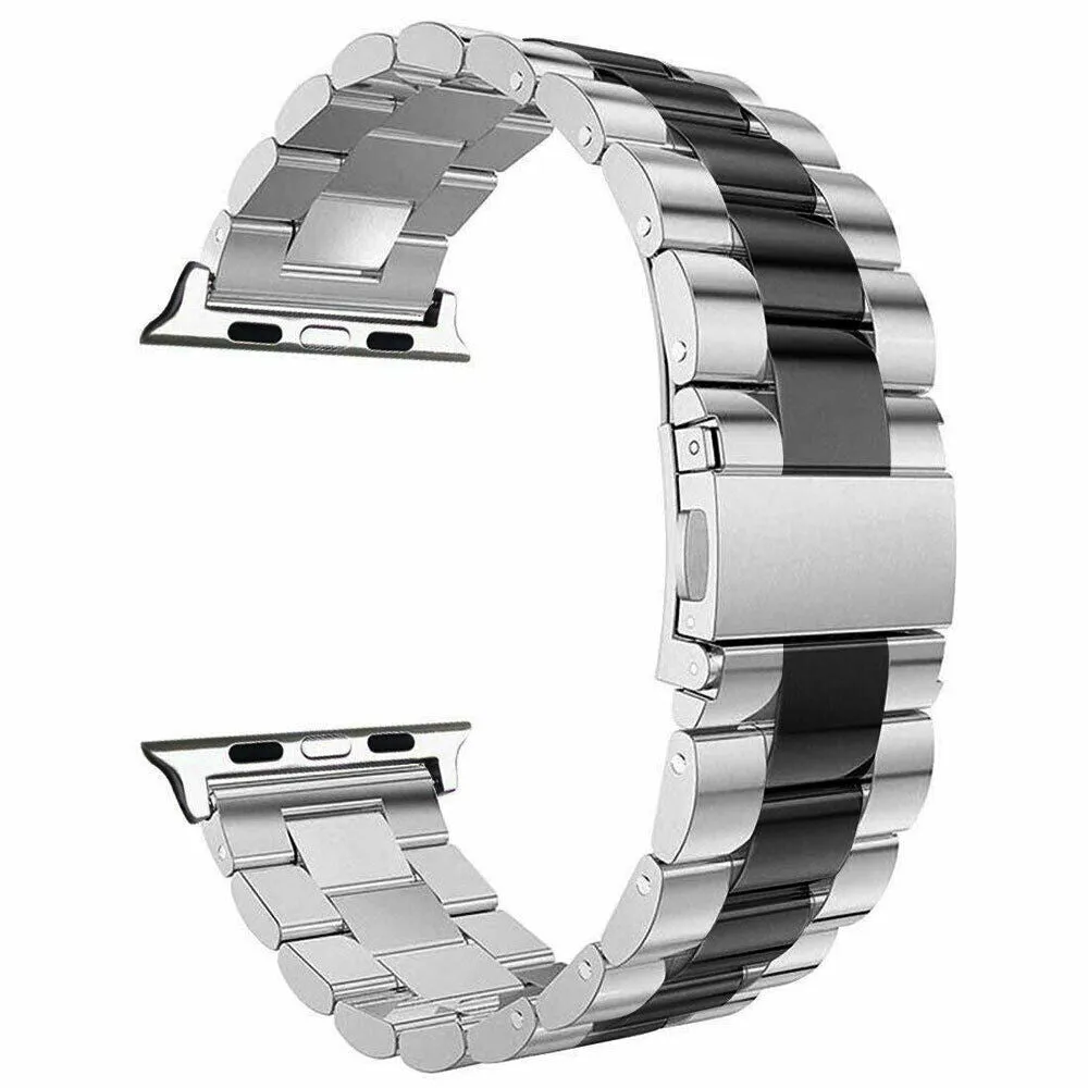 Flash Sale Apple Watch Steel Strap (Silver/Black)  Limited Availability!