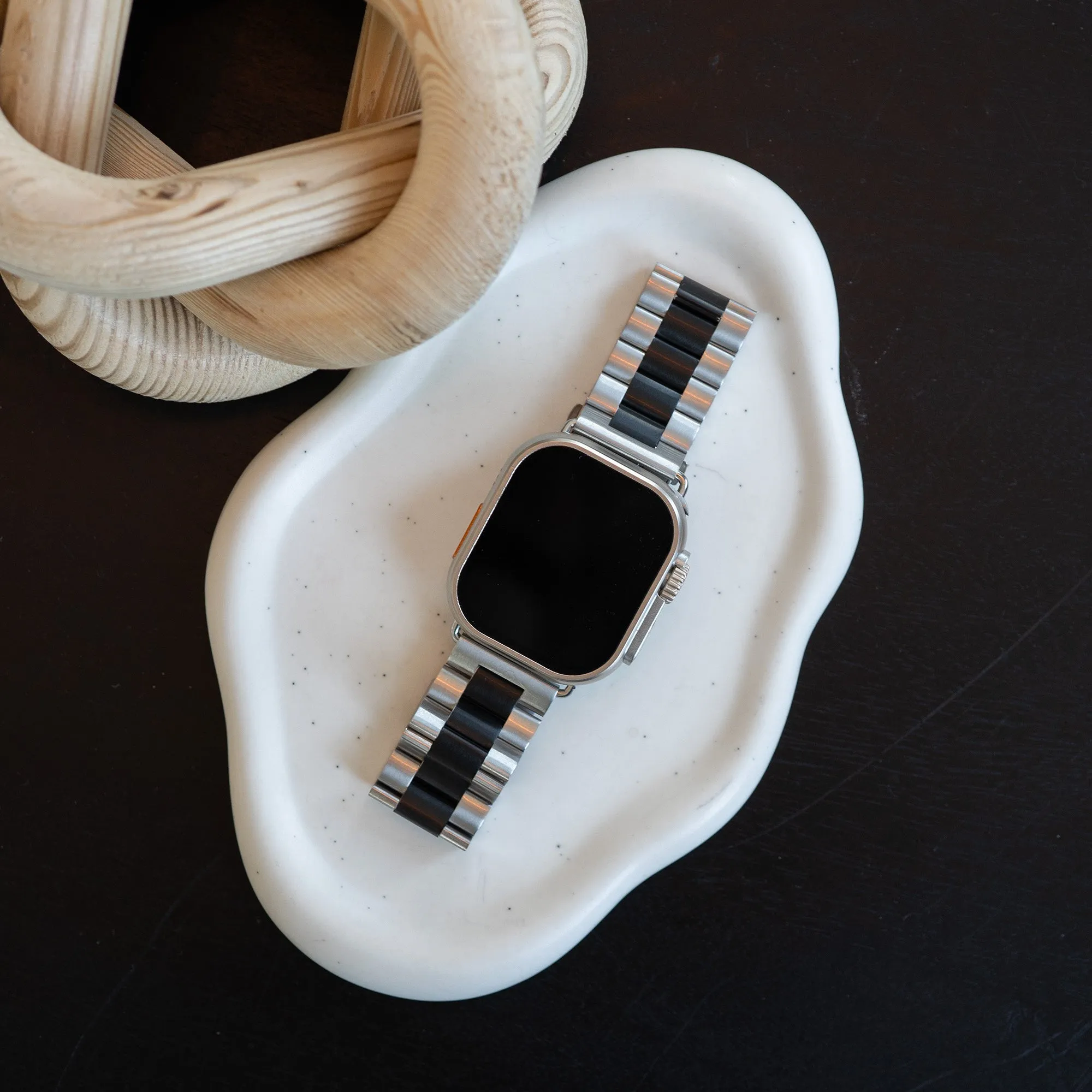 Flash Sale Apple Watch Steel Strap (Silver/Black)  Limited Availability!