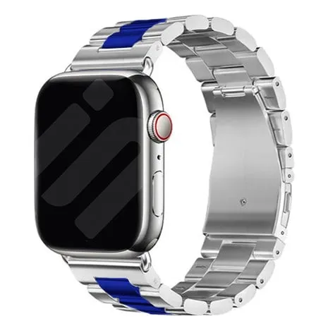 Flash Sale Apple Watch Steel Strap (Silver/Blue)  Stylish & Comfortable
