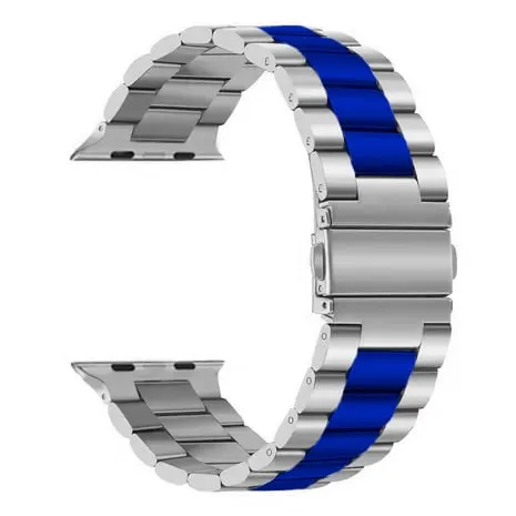 Flash Sale Apple Watch Steel Strap (Silver/Blue)  Stylish & Comfortable