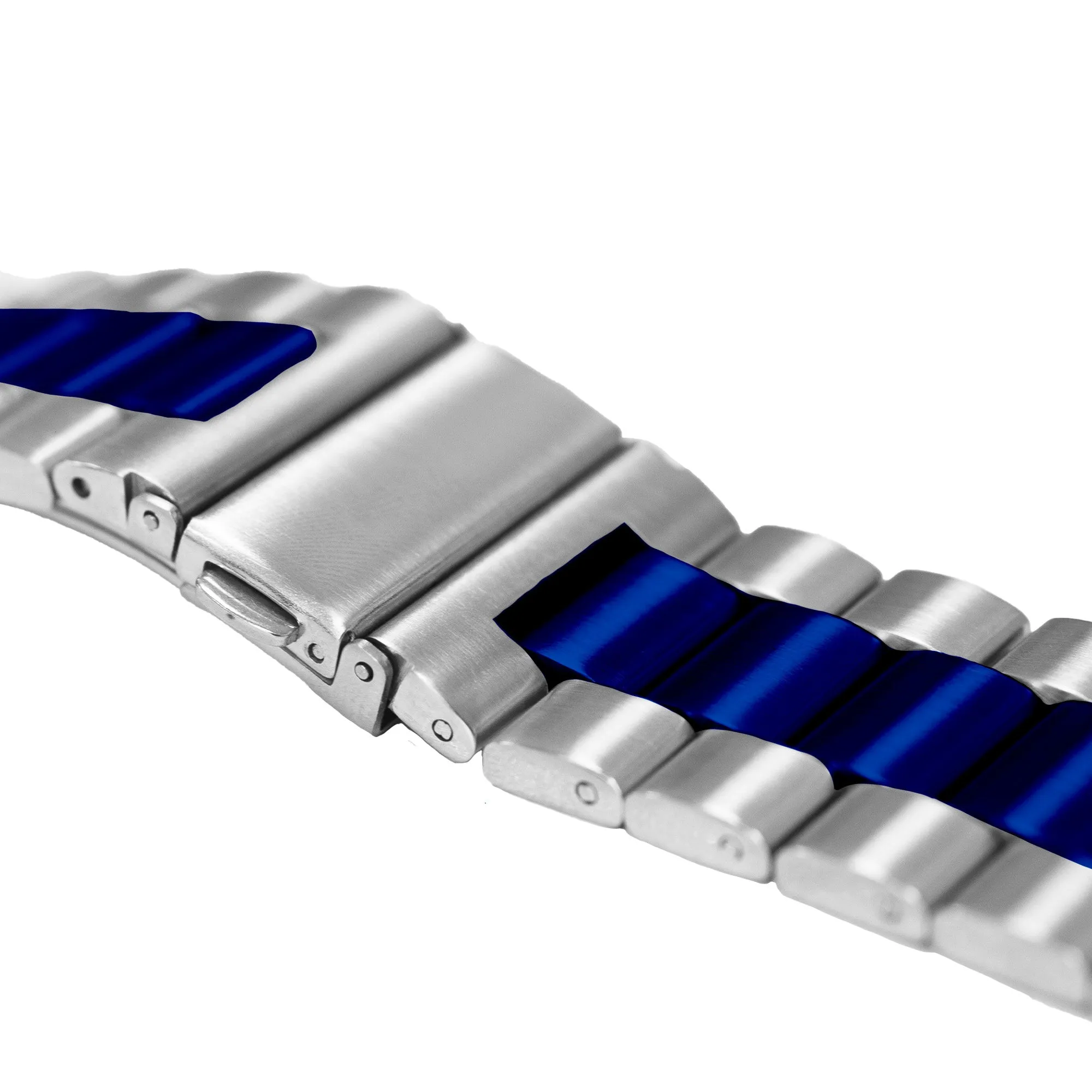 Flash Sale Apple Watch Steel Strap (Silver/Blue)  Stylish & Comfortable
