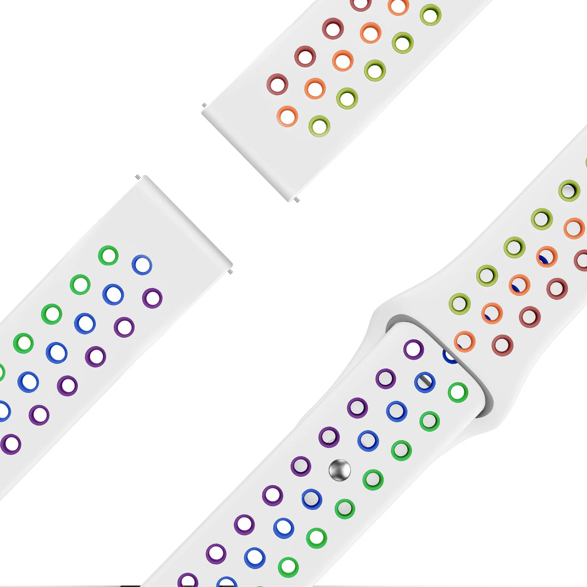 Flash Sale Bandz Amazfit GTS 2 Sport Strap 'Deluxe' (White/Rainbow)  Dont Miss Out!