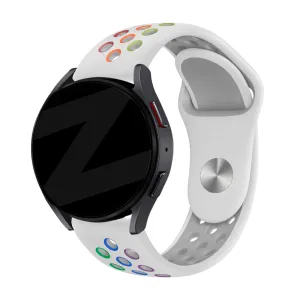 Flash Sale Bandz Amazfit GTS 2 Sport Strap 'Deluxe' (White/Rainbow)  Dont Miss Out!