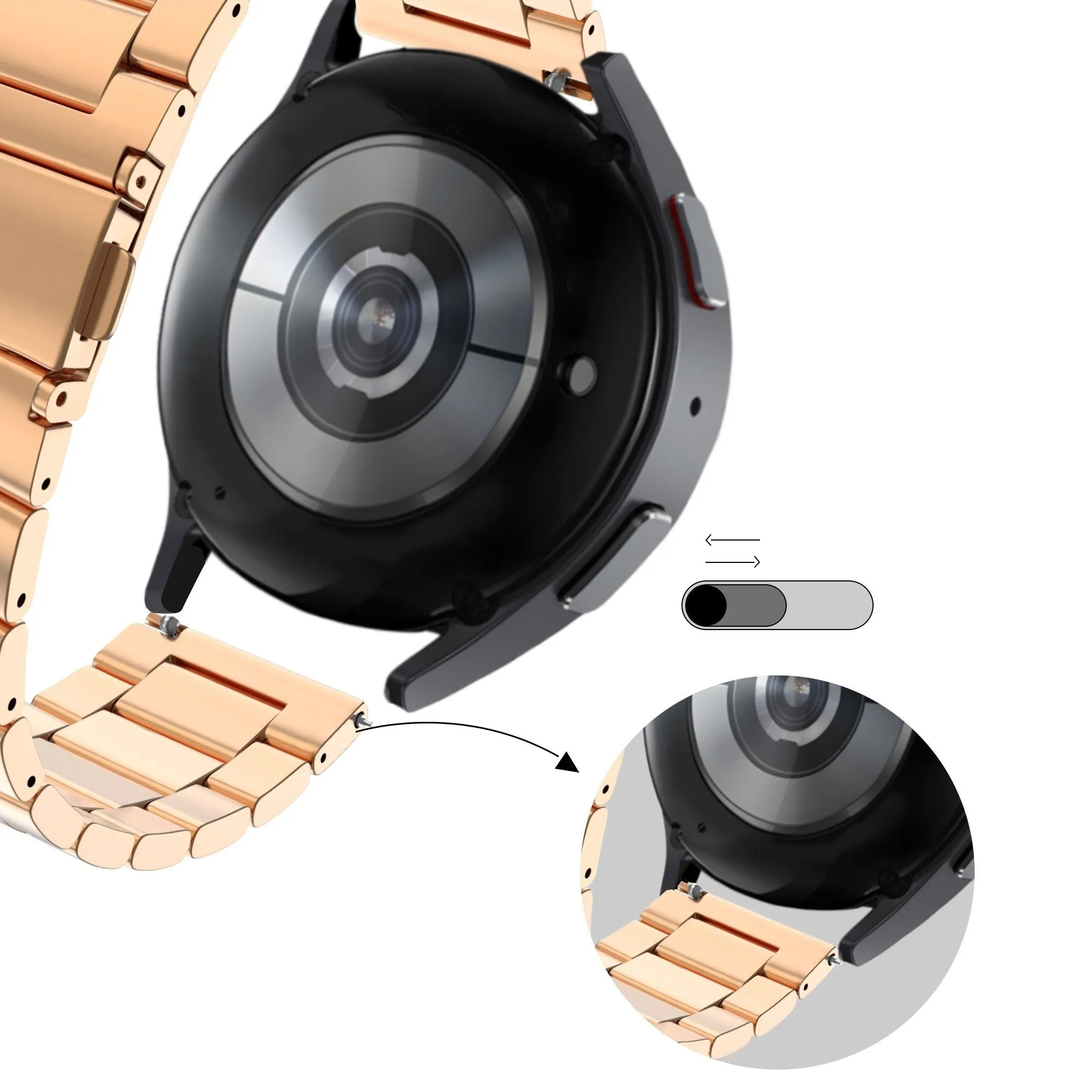 Flash Sale! Bandz Amazfit GTS 4 (Mini) Steel Strap 'Classic' (Rose Gold)  Last Chance!