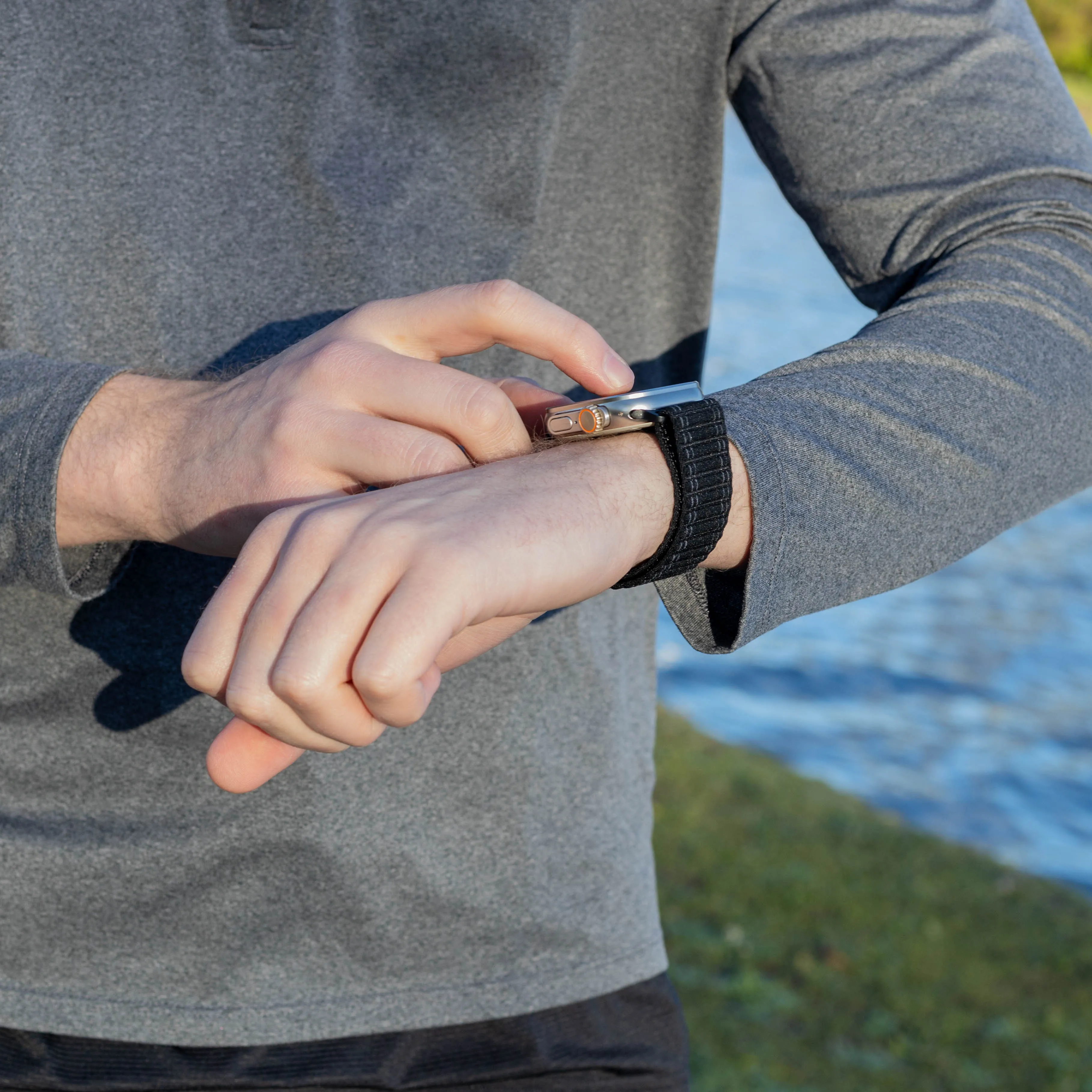 Flash Sale Bandz Apple Watch Nylon Strap 'Deluxe' with P-Buckle (Black)  Stylish & Comfortable
