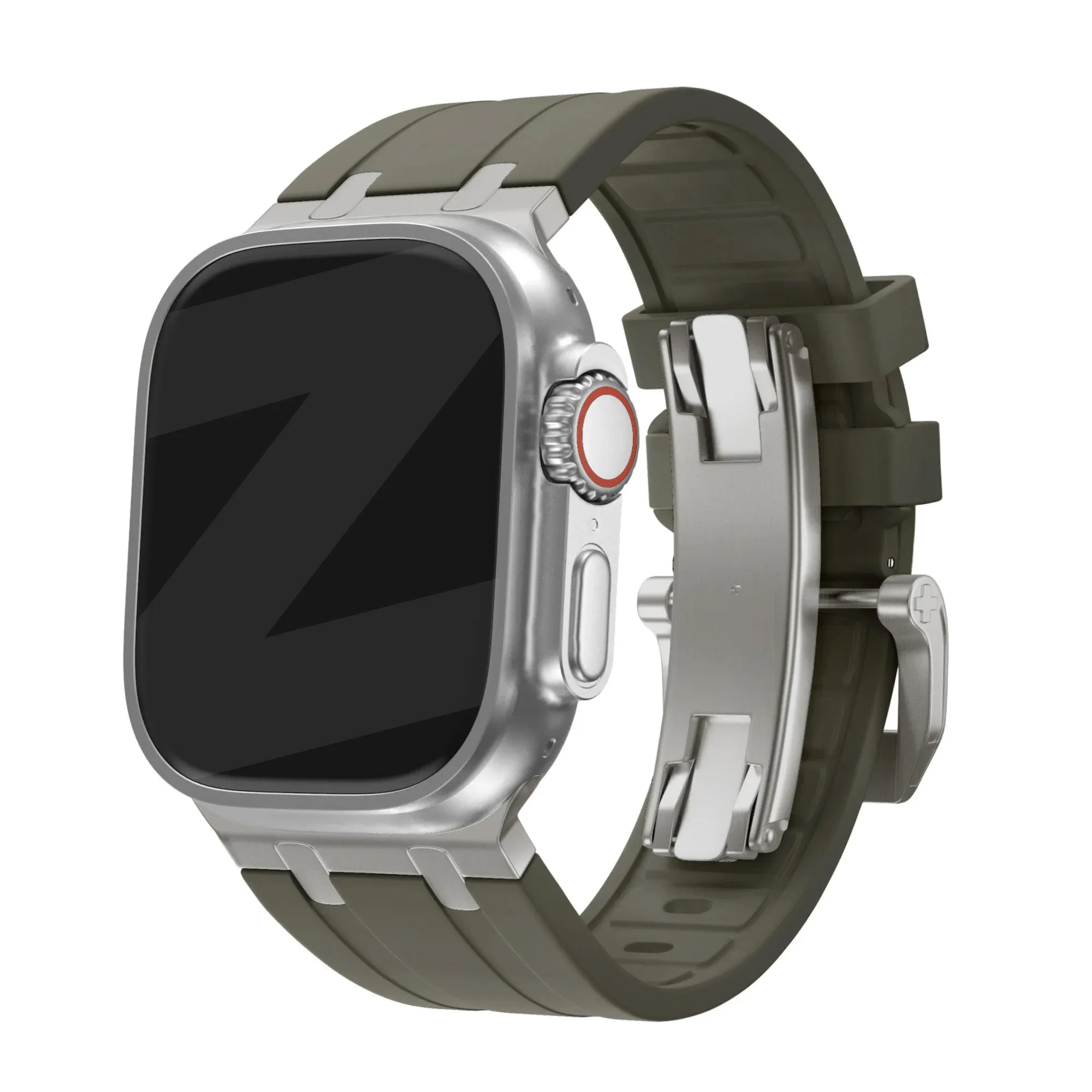 Flash Sale Bandz Apple Watch Silicone Strap 'Luxe Liquid' (Brown With Titanium)  Almost Sold Out!