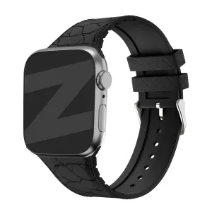Flash Sale! Bandz Apple Watch Silicone Strap With Leather Pattern (Black)  Ends Soon!