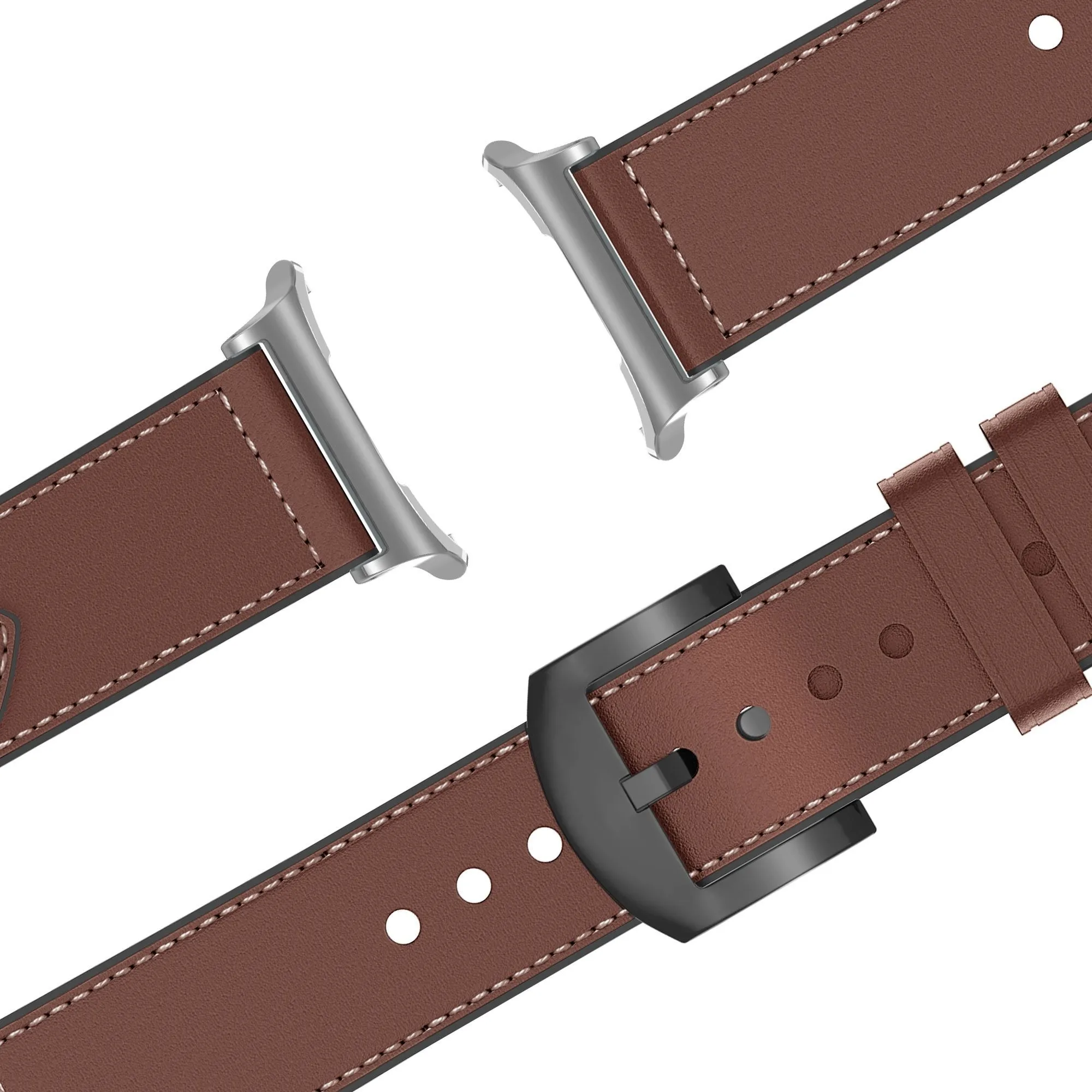 Flash Sale Bandz Samsung Galaxy Watch Ultra Leather Hybrid Strap with Buckle (Brown)  Limited Availability!