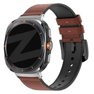 Flash Sale Bandz Samsung Galaxy Watch Ultra Leather Hybrid Strap with Buckle (Brown)  Limited Availability!