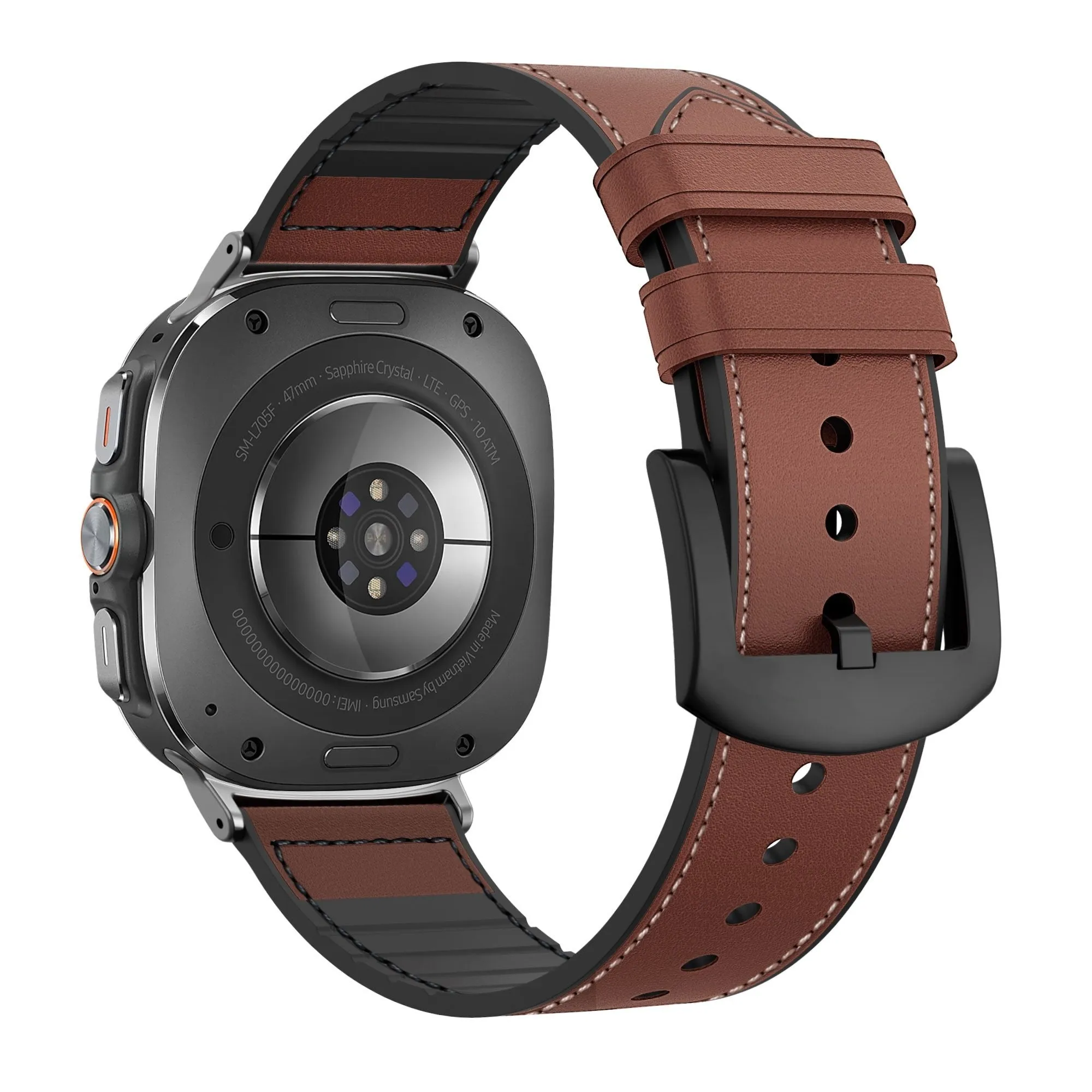 Flash Sale Bandz Samsung Galaxy Watch Ultra Leather Hybrid Strap with Buckle (Brown)  Limited Availability!