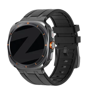 Flash Sale Bandz Samsung Galaxy Watch Ultra Silicone Strap 'Luxe Liquid' (Black with Black)  Almost Gone!