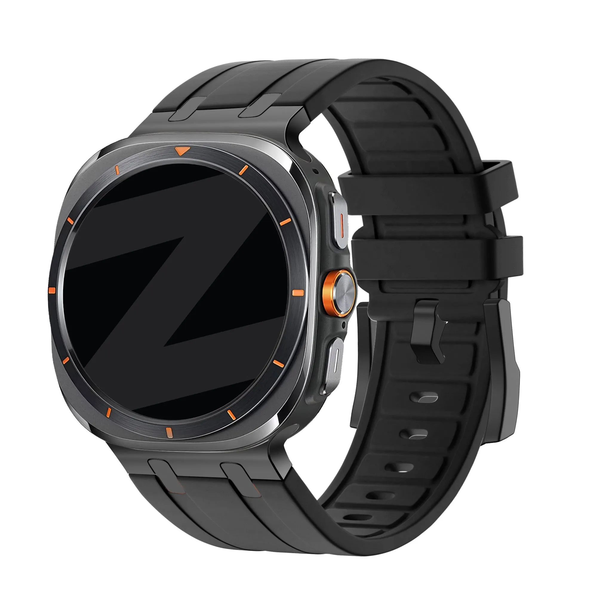 Flash Sale Bandz Samsung Galaxy Watch Ultra Silicone Strap 'Luxe Liquid' (Black with Black)  Almost Gone!