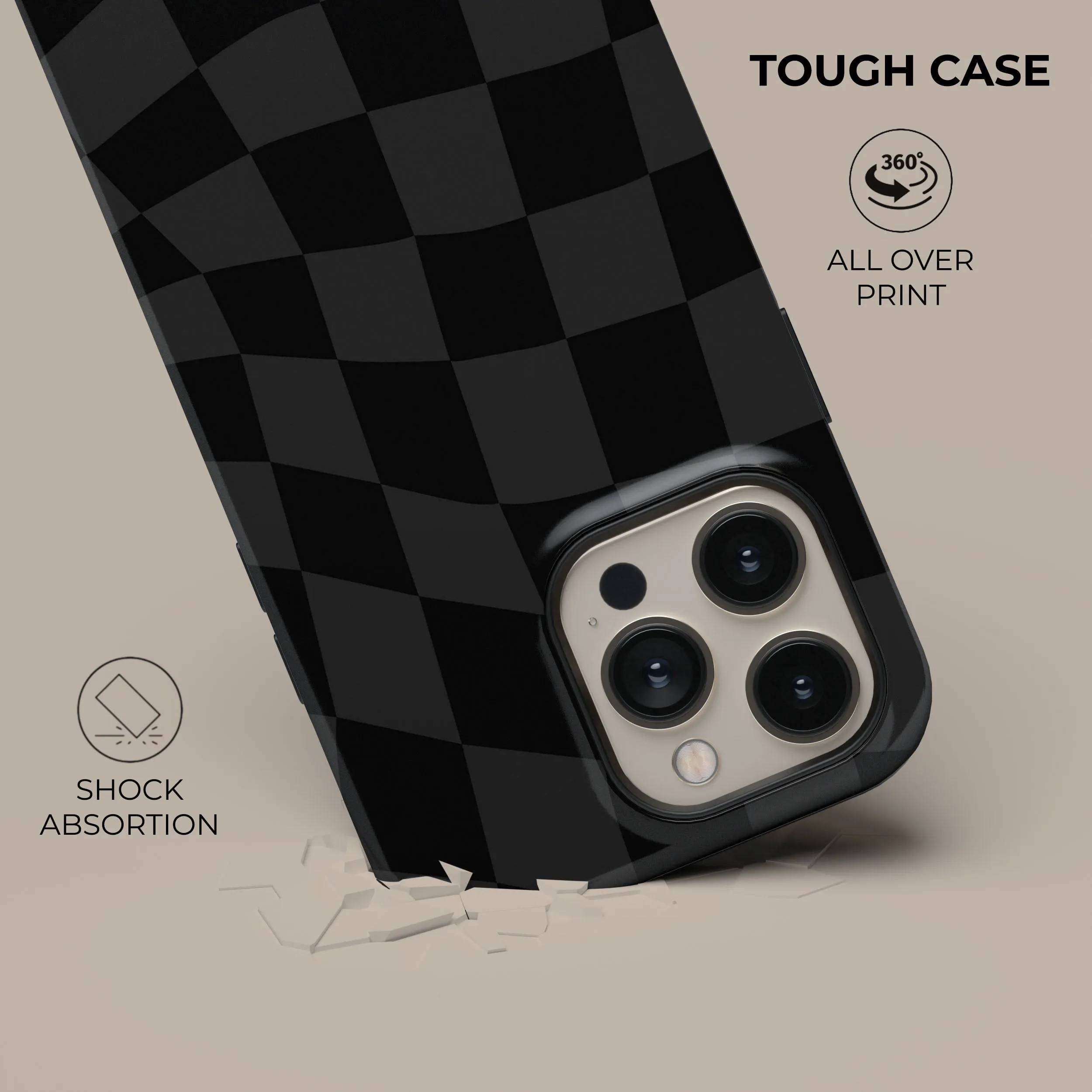 Flash Sale! Black Wave Checkered Phone Case  Almost Gone!
