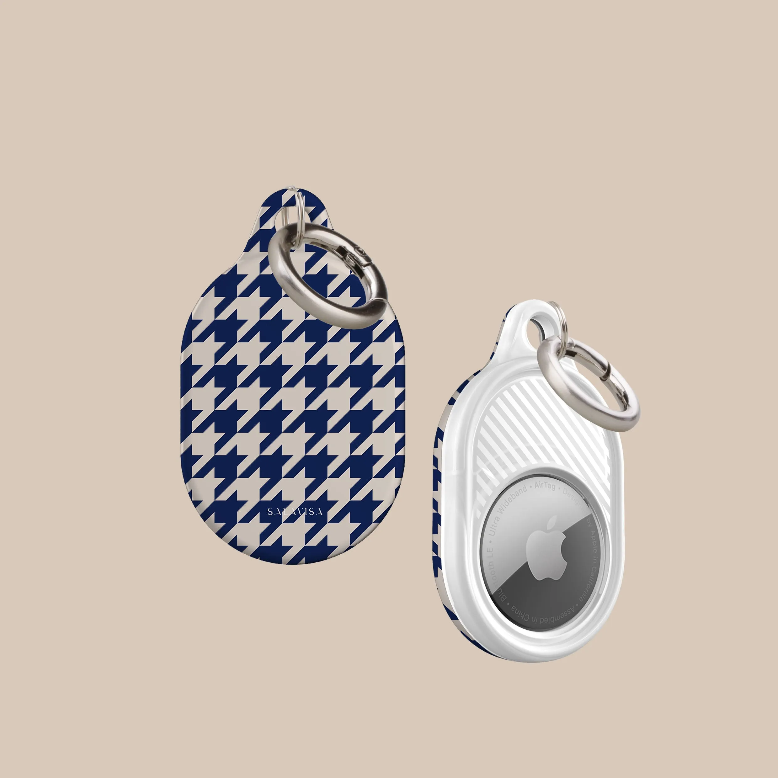 Flash Sale! Blue Houndstooth AirTag Holder  Limited Availability!