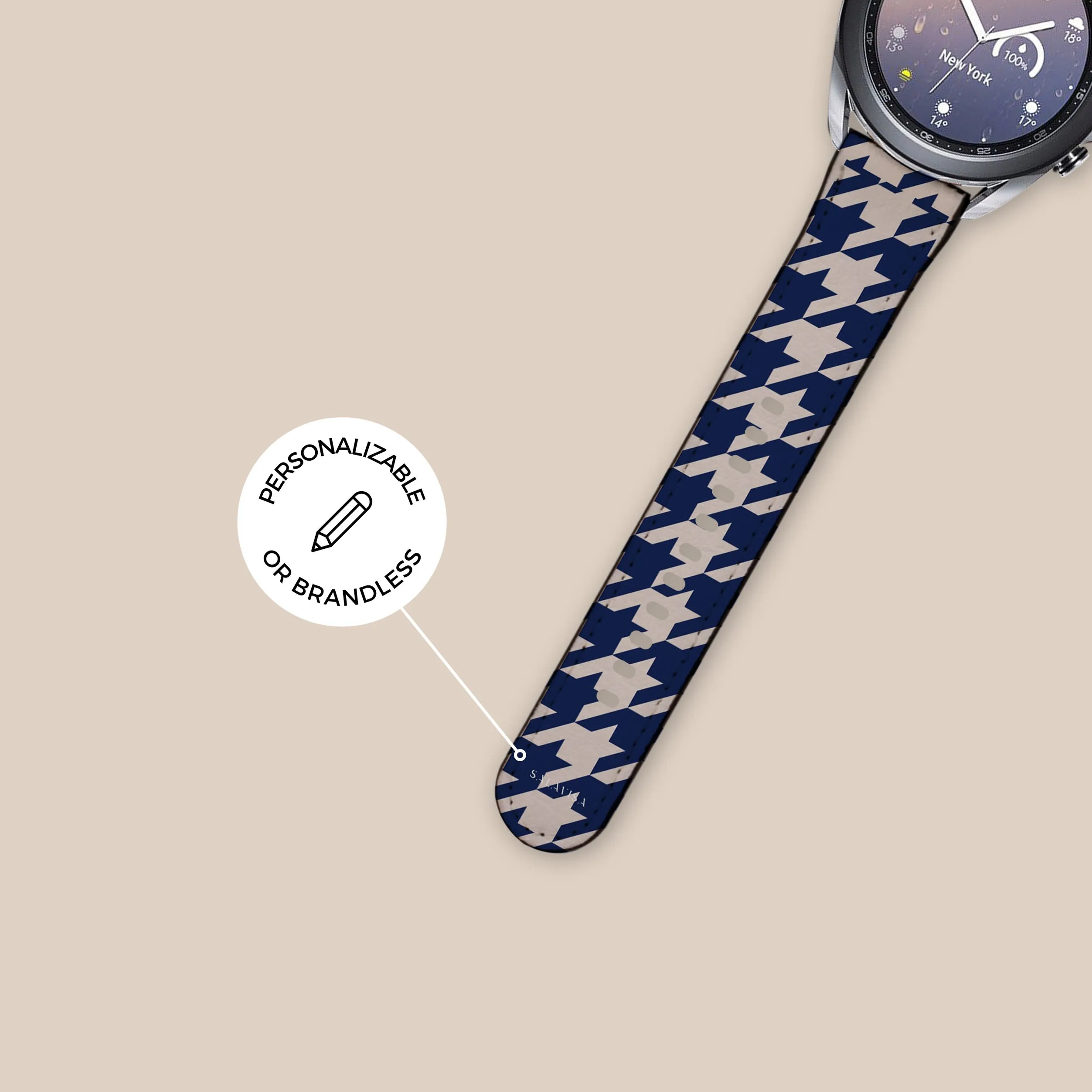 Flash Sale! Blue Houndstooth Galaxy Watch Band  Almost Gone!