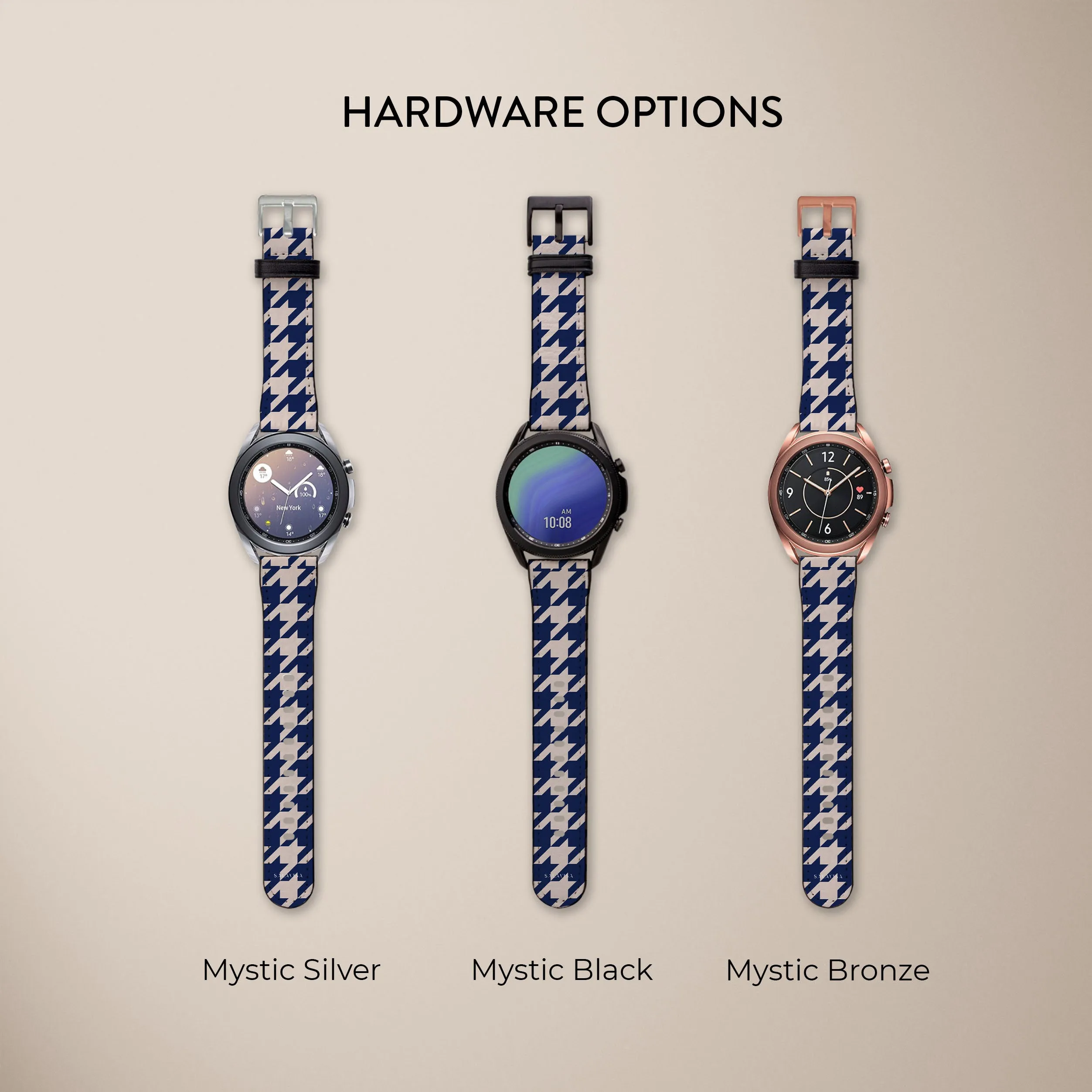 Flash Sale! Blue Houndstooth Galaxy Watch Band  Almost Gone!