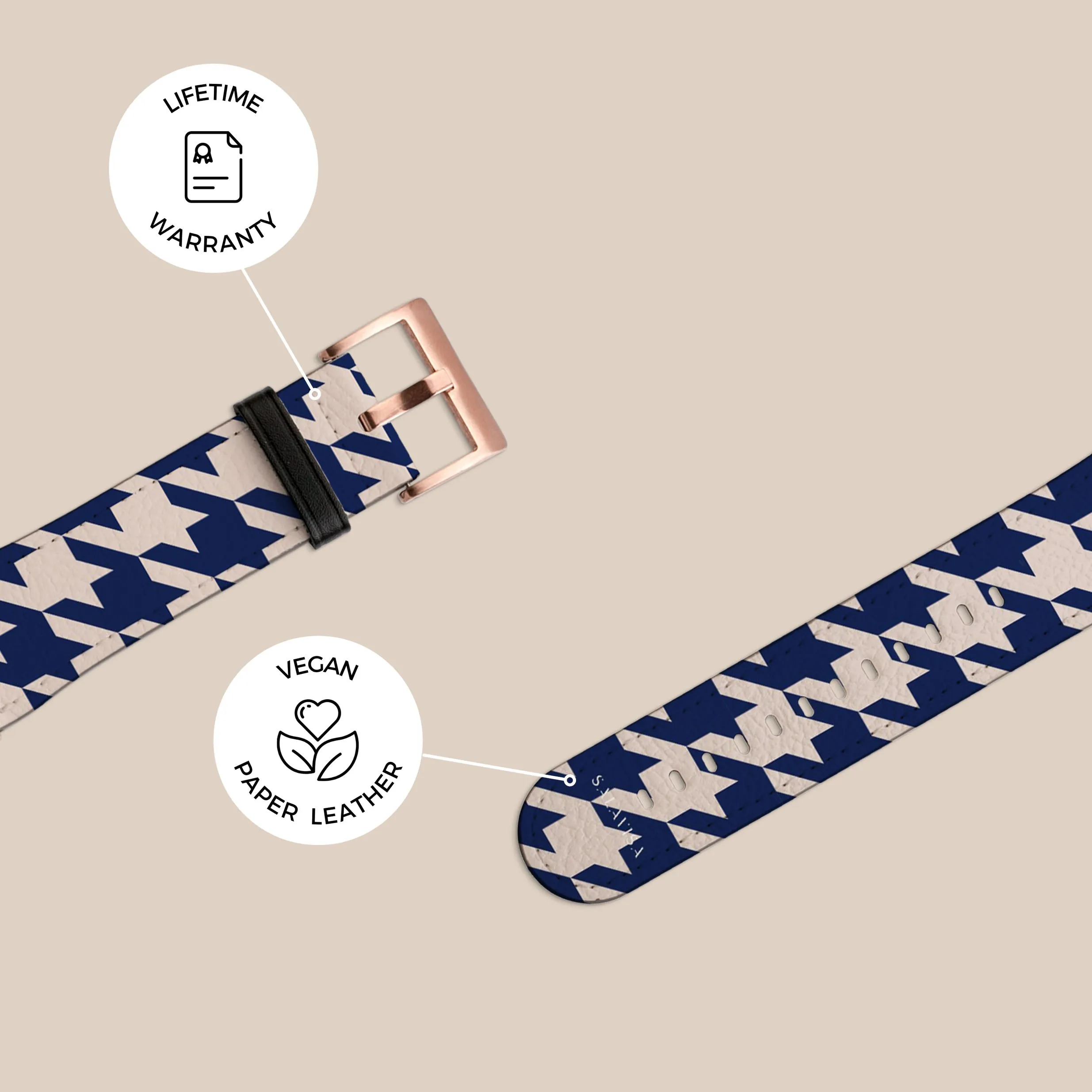 Flash Sale! Blue Houndstooth Galaxy Watch Band  Almost Gone!
