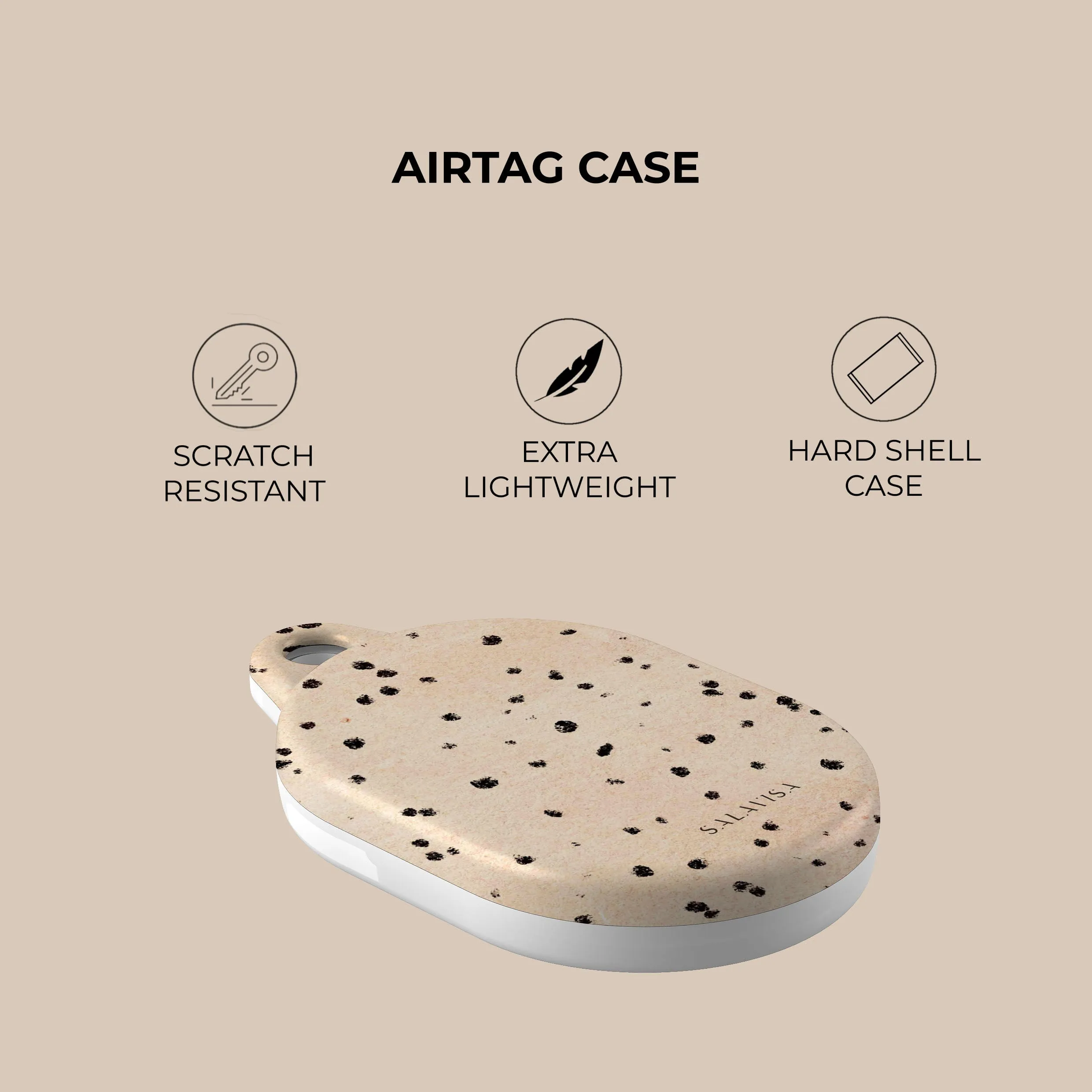 Flash Sale Creme Dots AirTag Holder  Stylish & Comfortable
