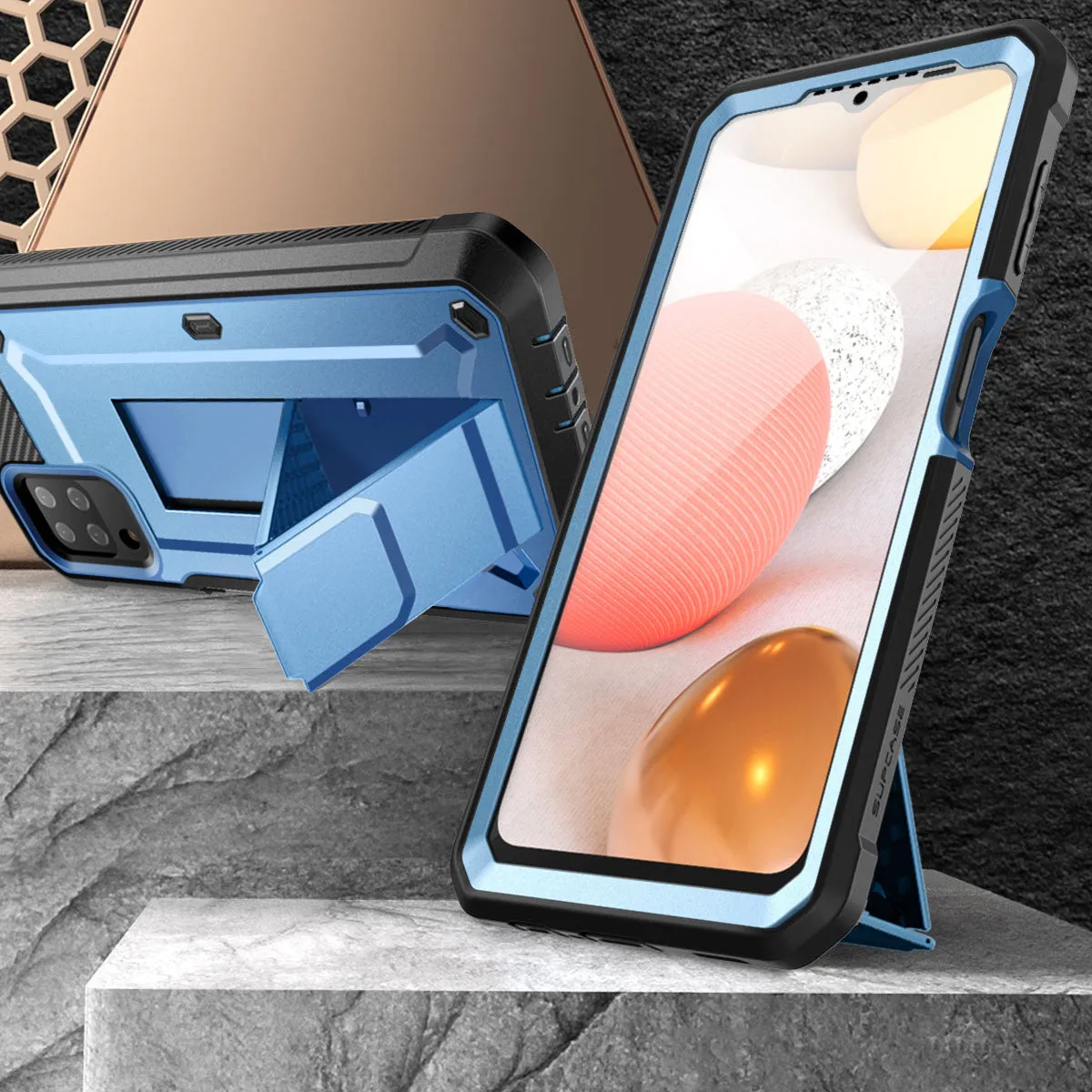Flash Sale Galaxy A12 Unicorn Beetle Pro Rugged Holster Case-Metallic Blue  Stylish & Comfortable