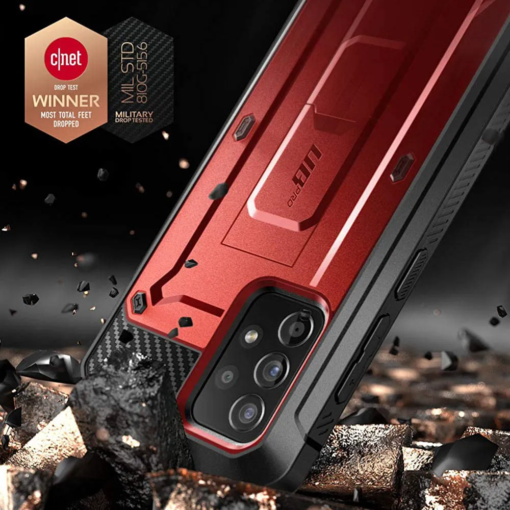 Flash Sale! Galaxy A72 Unicorn Beetle Pro Rugged Holster Case-Metallic Red  Today Only!