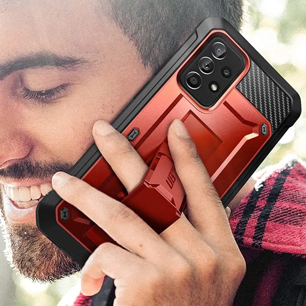 Flash Sale! Galaxy A72 Unicorn Beetle Pro Rugged Holster Case-Metallic Red  Today Only!