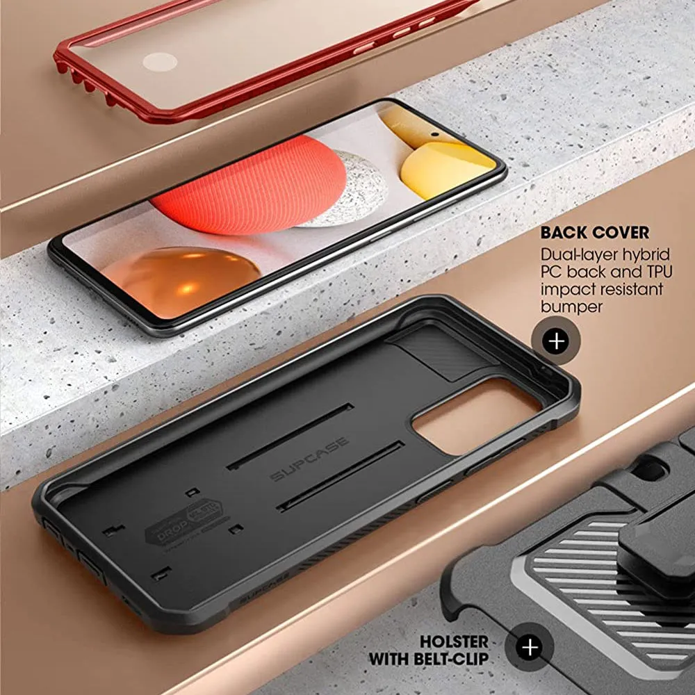 Flash Sale! Galaxy A72 Unicorn Beetle Pro Rugged Holster Case-Metallic Red  Today Only!