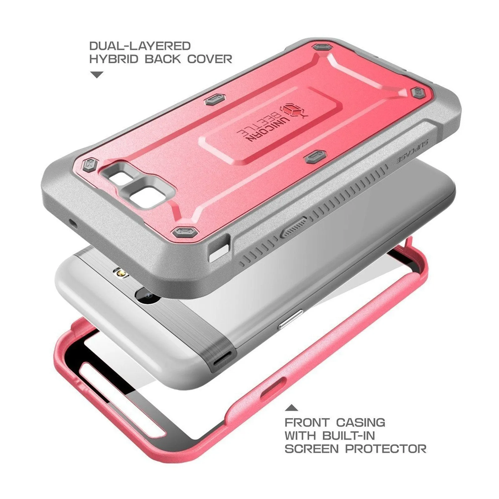Flash Sale! Galaxy J7 (2017) Unicorn Beetle Pro Full Body Rugged Holster Case-Pink  Dont Miss Out!
