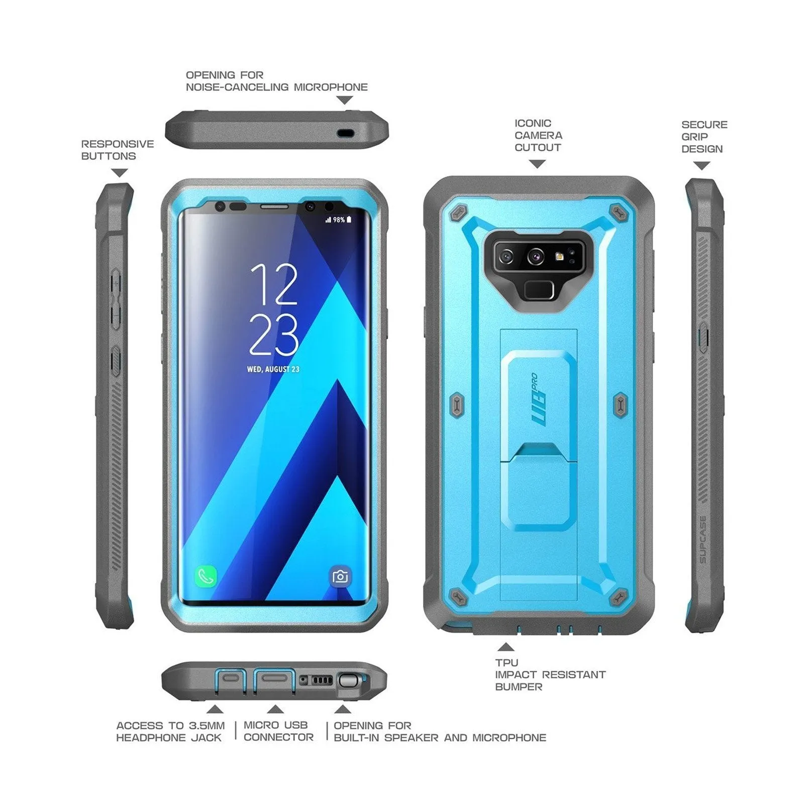 Flash Sale Galaxy Note9 Unicorn Beetle Pro Rugged Holster Case-Blue  Limited Release!