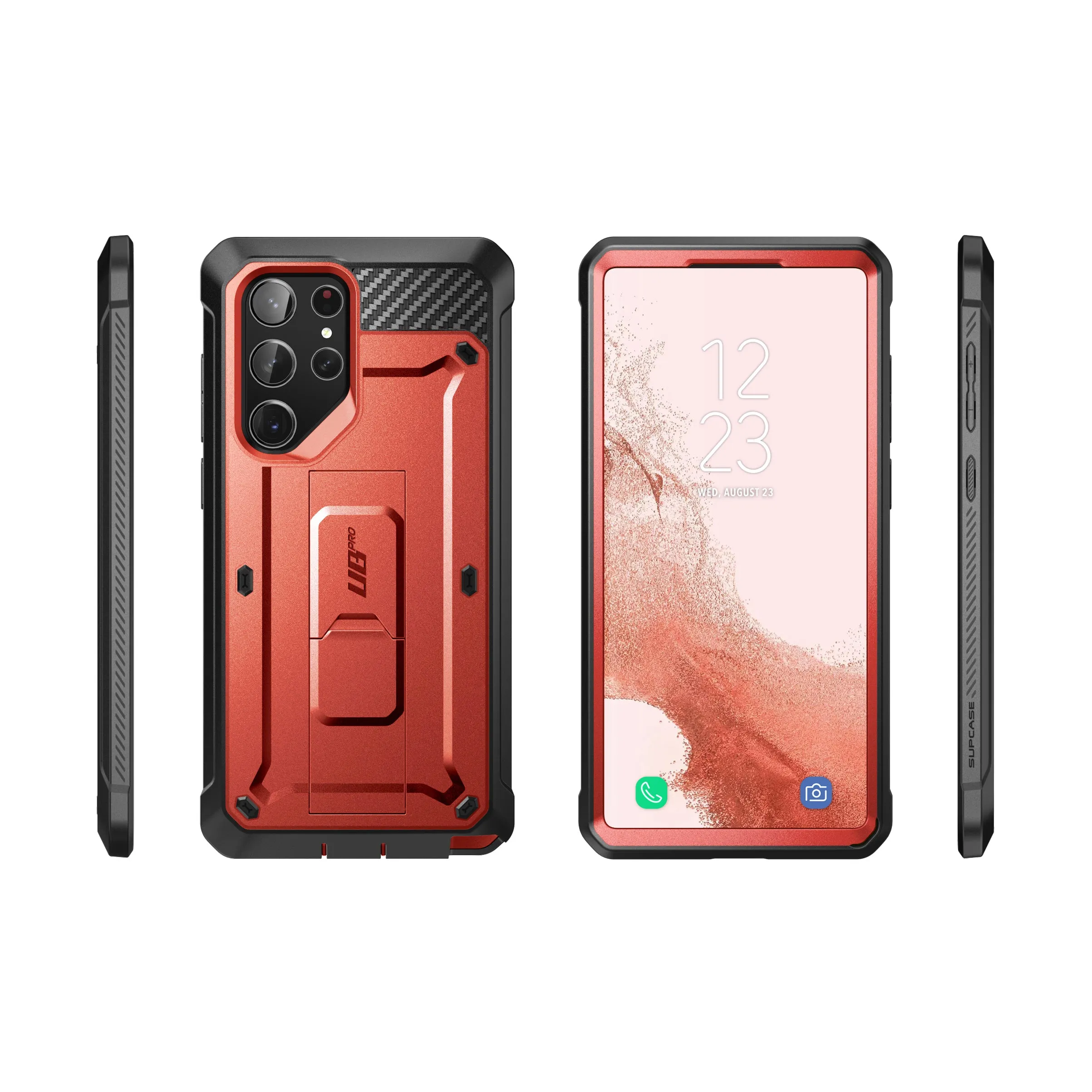 Flash Sale! Galaxy S23 Ultra Unicorn Beetle PRO Screen Protector Case-Metallic Red  Going Fast!