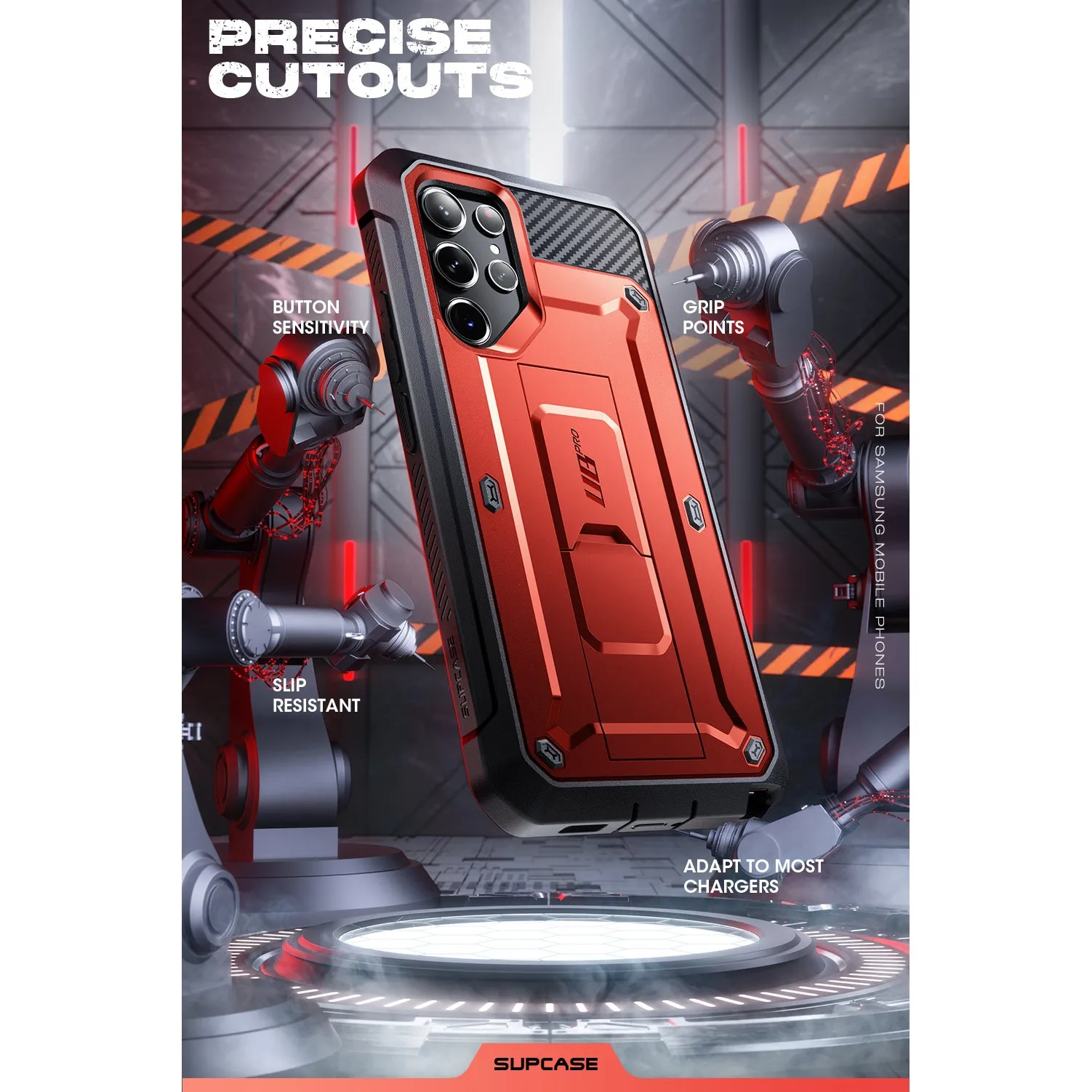 Flash Sale! Galaxy S23 Ultra Unicorn Beetle PRO Screen Protector Case-Metallic Red  Going Fast!