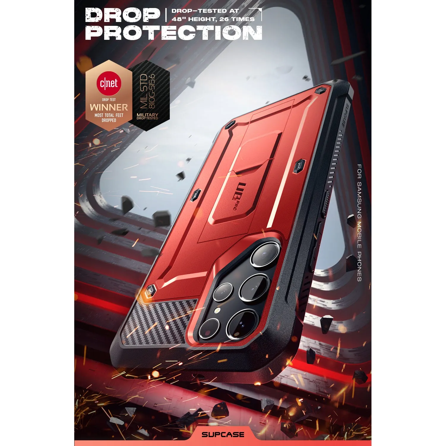 Flash Sale! Galaxy S23 Ultra Unicorn Beetle PRO Screen Protector Case-Metallic Red  Going Fast!