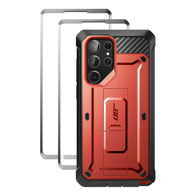 Flash Sale! Galaxy S23 Ultra Unicorn Beetle PRO Screen Protector Case-Metallic Red  Going Fast!