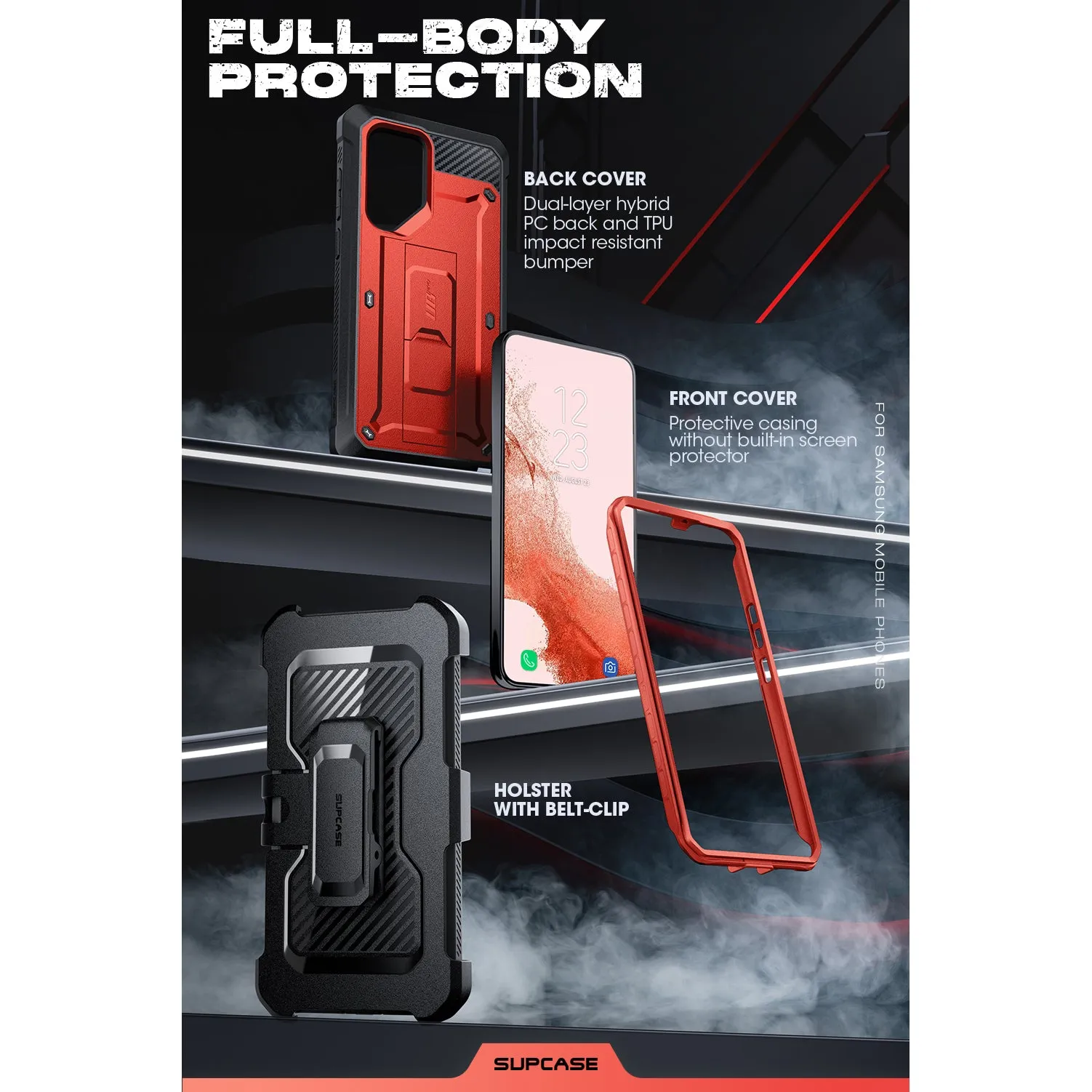 Flash Sale! Galaxy S23 Ultra Unicorn Beetle PRO Screen Protector Case-Metallic Red  Going Fast!