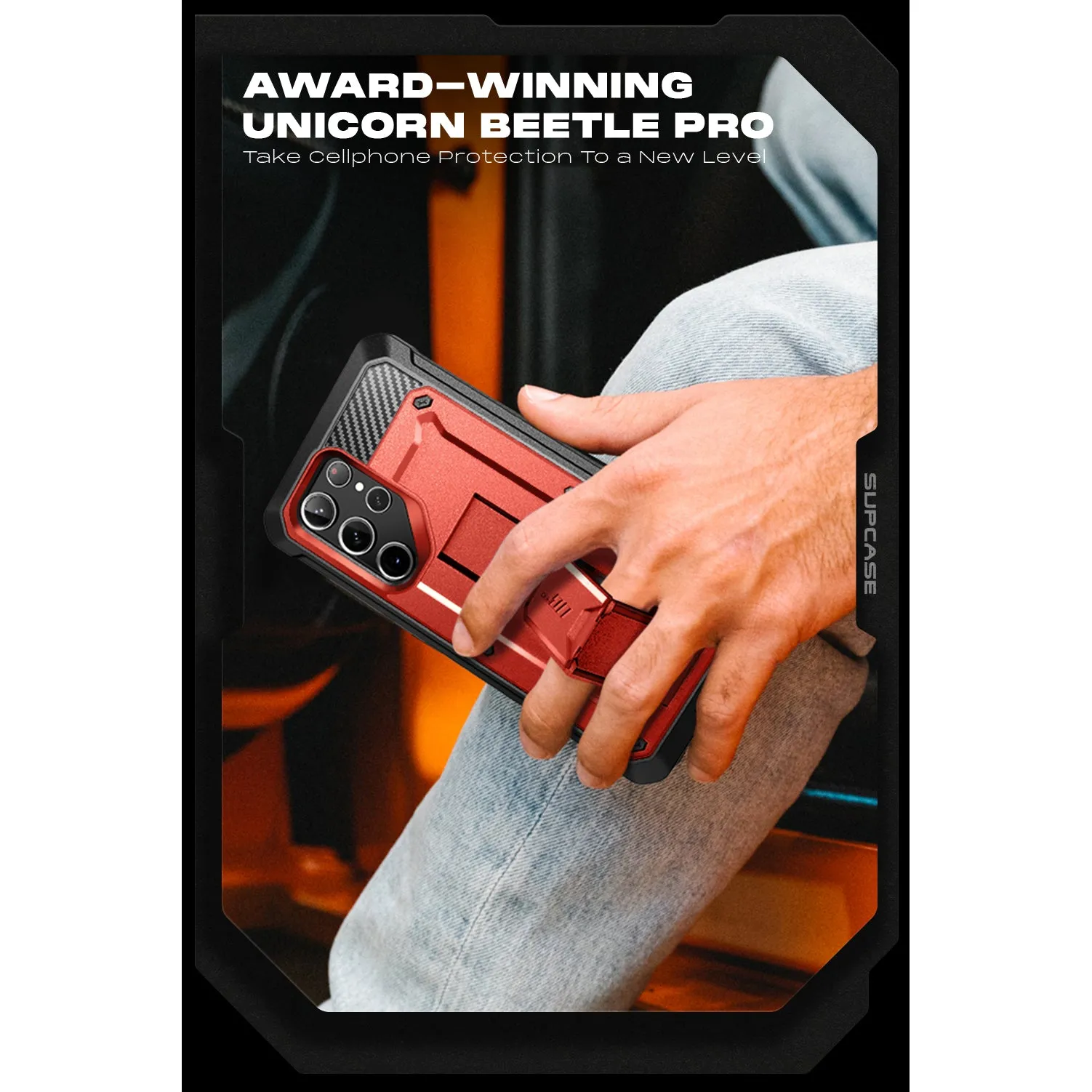 Flash Sale! Galaxy S23 Ultra Unicorn Beetle PRO Screen Protector Case-Metallic Red  Going Fast!