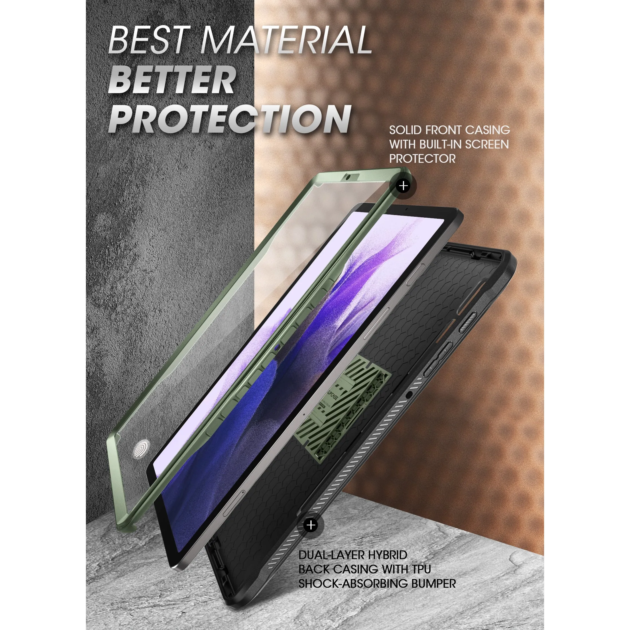 Flash Sale Galaxy Tab S7 FE 12.4 inch Unicorn Beetle Pro Rugged Case-Dark Green  Limited Availability!