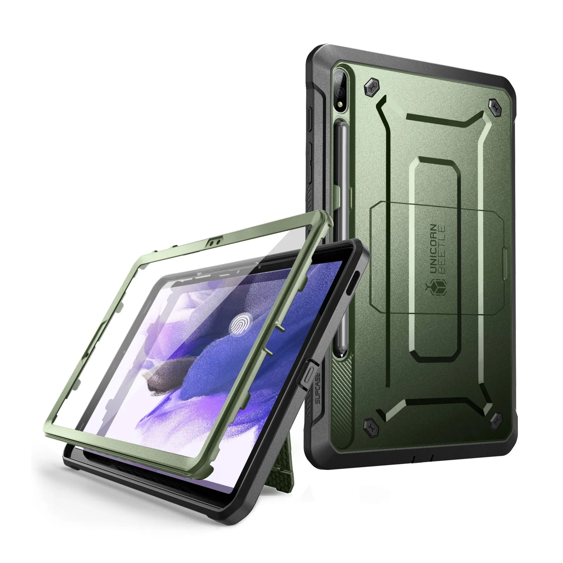 Flash Sale Galaxy Tab S7 FE 12.4 inch Unicorn Beetle Pro Rugged Case-Dark Green  Limited Availability!