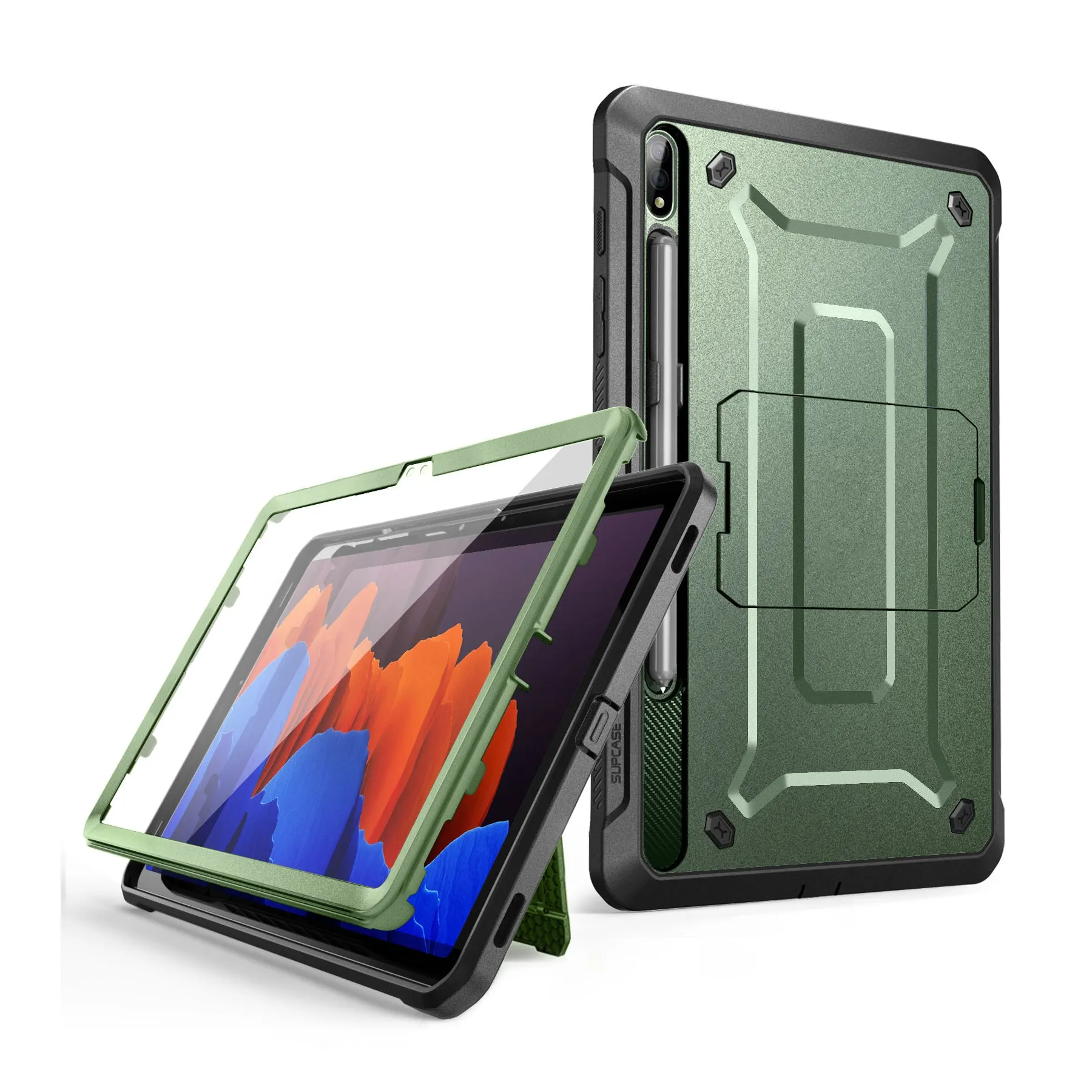 Flash Sale! Galaxy Tab S8 Ultra (2022) Unicorn Beetle Pro Rugged Case-Dark Green  Almost Gone!